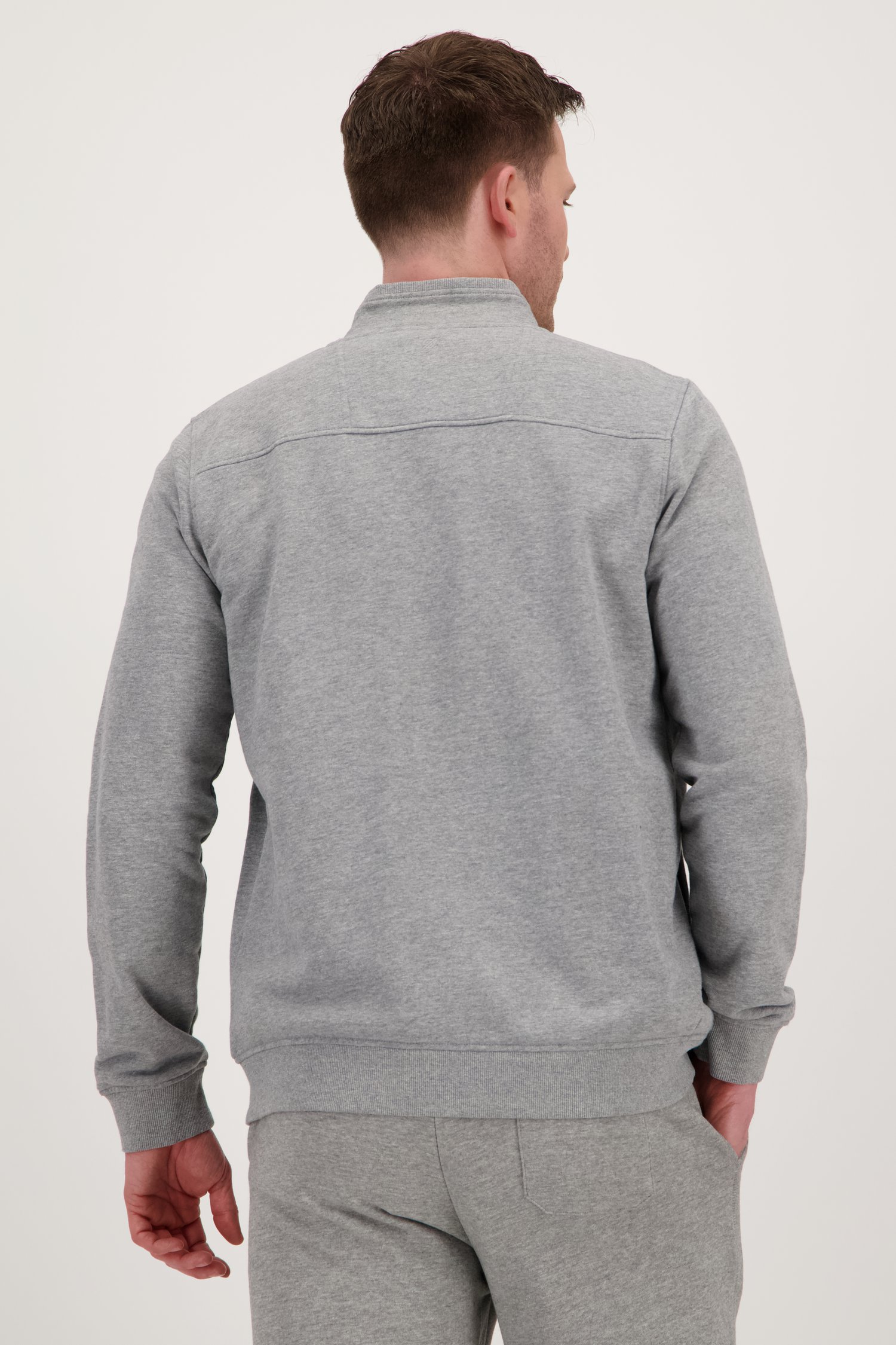 Lichtgrijze sweater met rits van Liberty Island voor Heren