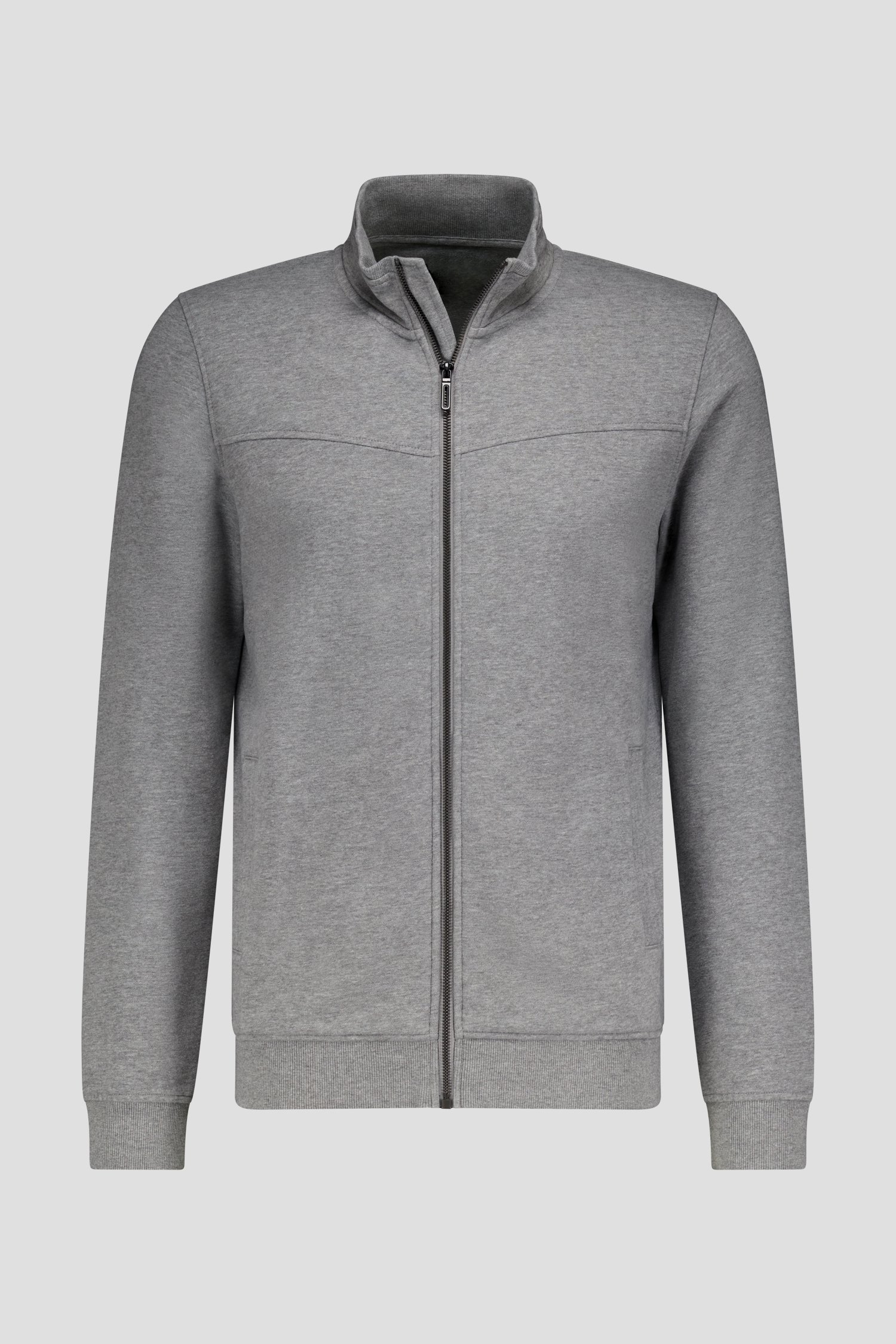 Lichtgrijze sweater met rits van Liberty Island voor Heren