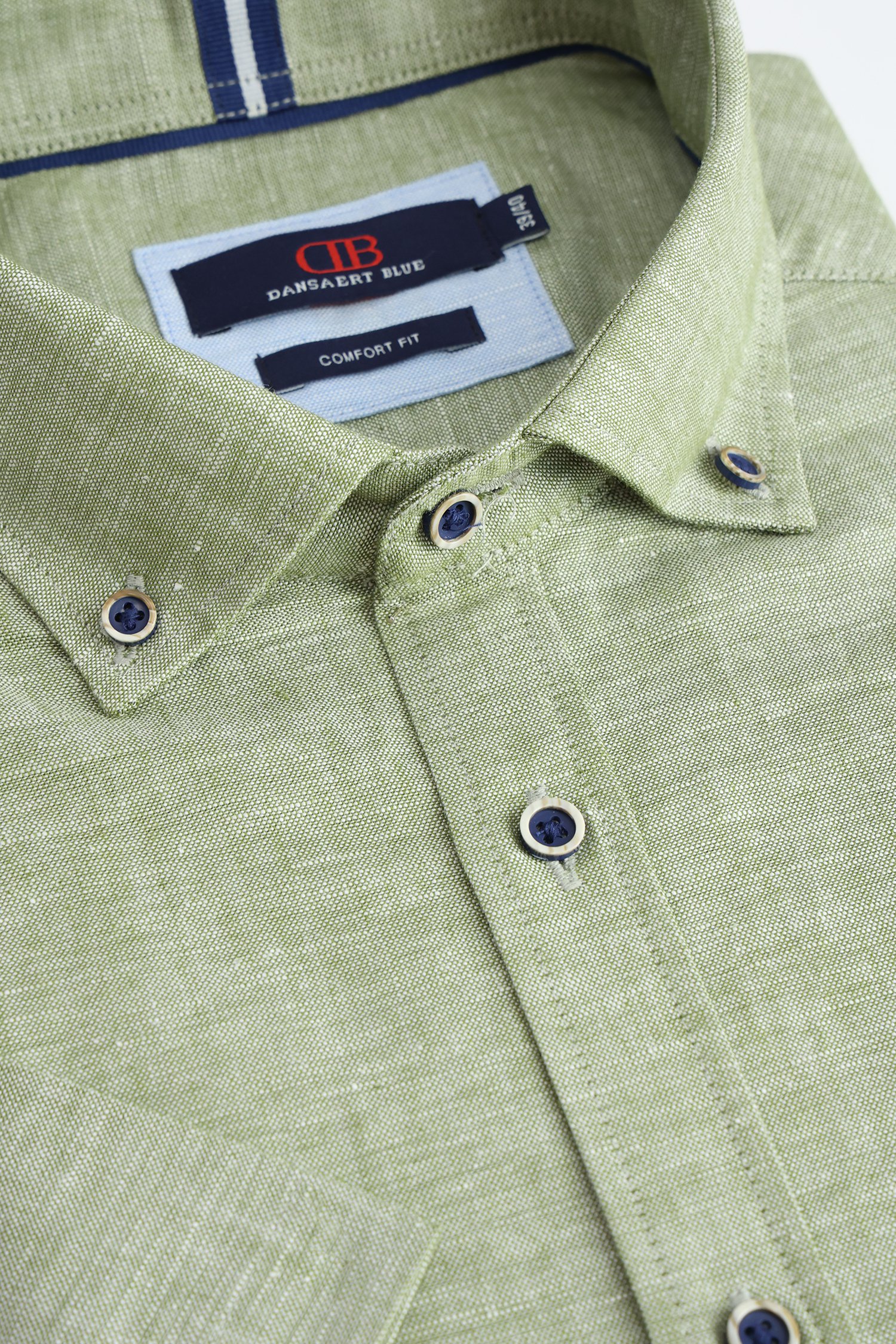 Productfoto 1 van Lichtgroen hemd met korte mouw - Regular fit door Dansaert Blue voor Heren
