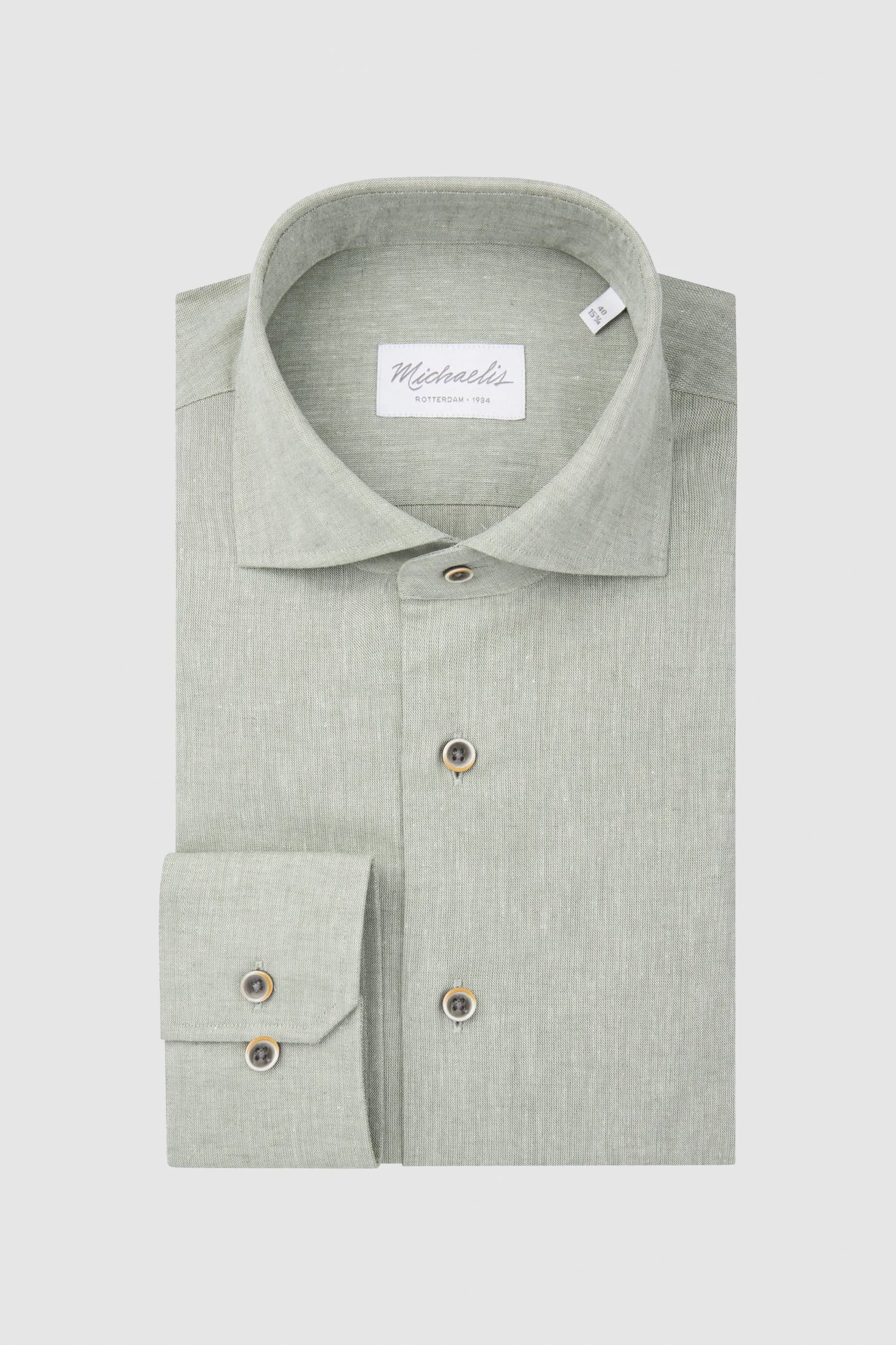 Lichtgroen hemd - Slim fit van Michaelis voor Heren