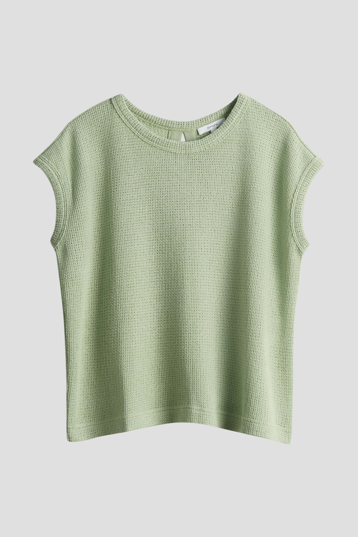 Lichtgroen T-shirt met gebreide look van Opus voor Dames