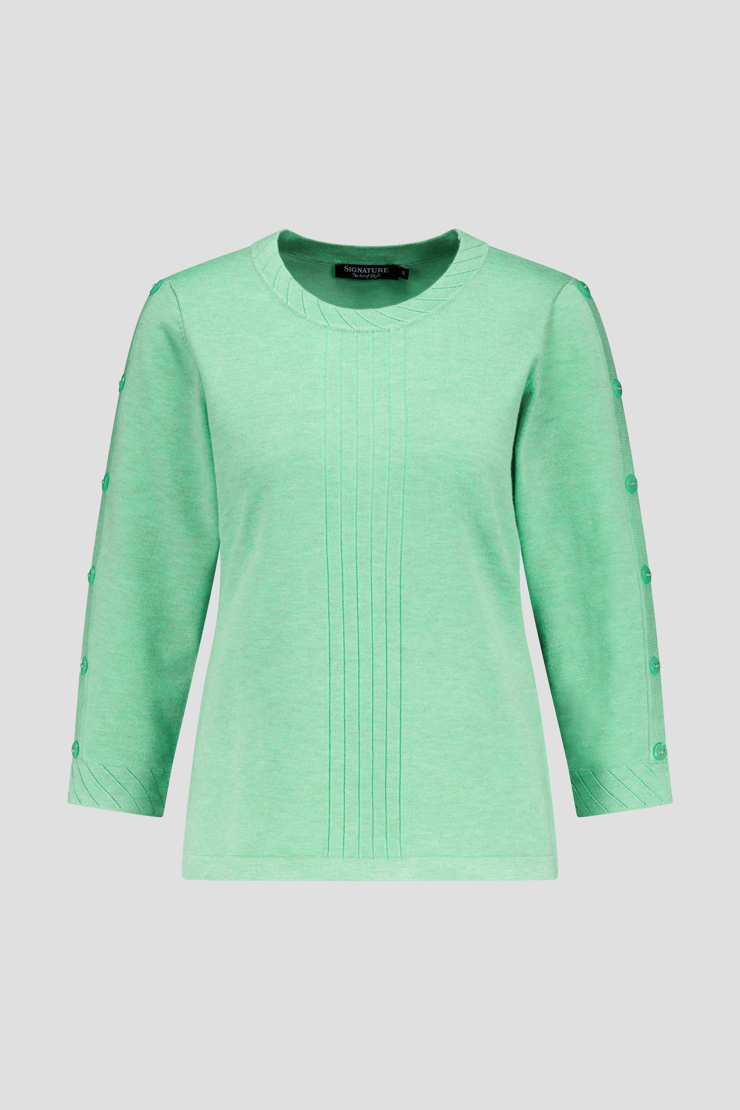 Lichtgroen truitje met 3/4-mouwen van Signature voor Dames
