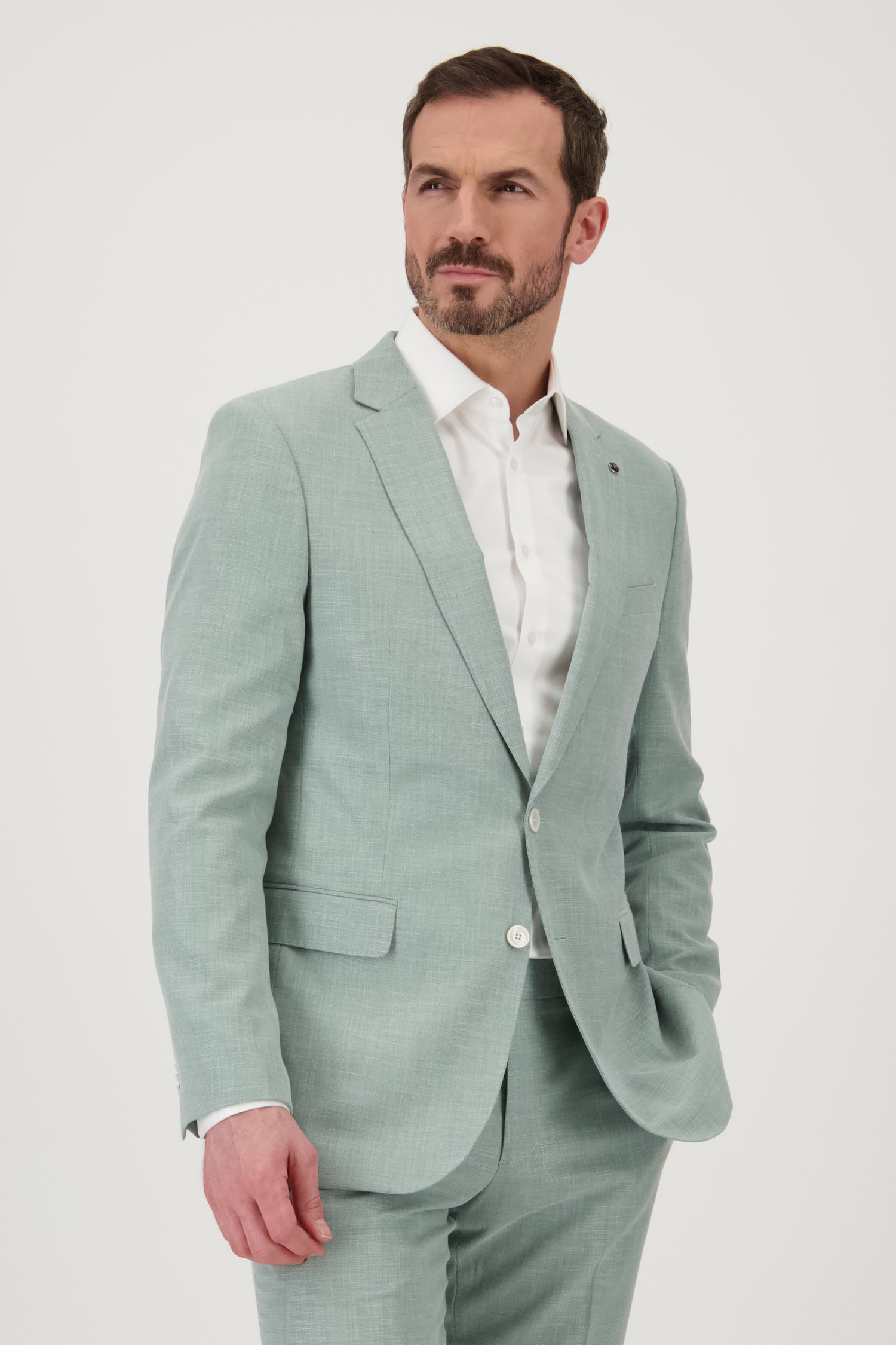 Achterkant van Lichtgroene  kostuumvest – Regular fit  door Dansaert Black voor Heren