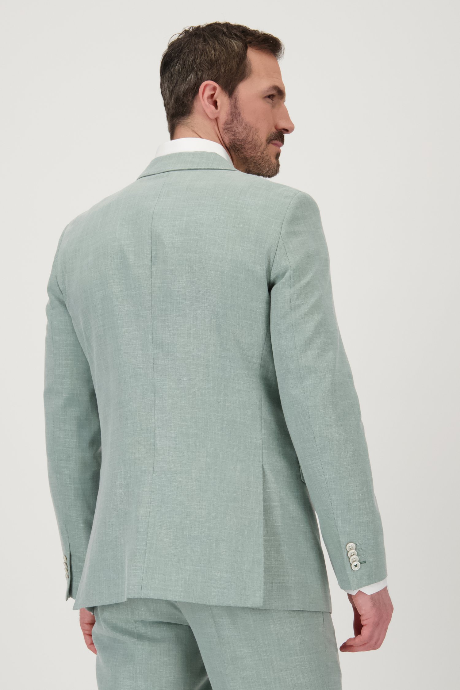 Detail van Lichtgroene  kostuumvest – Regular fit  door Dansaert Black voor Heren