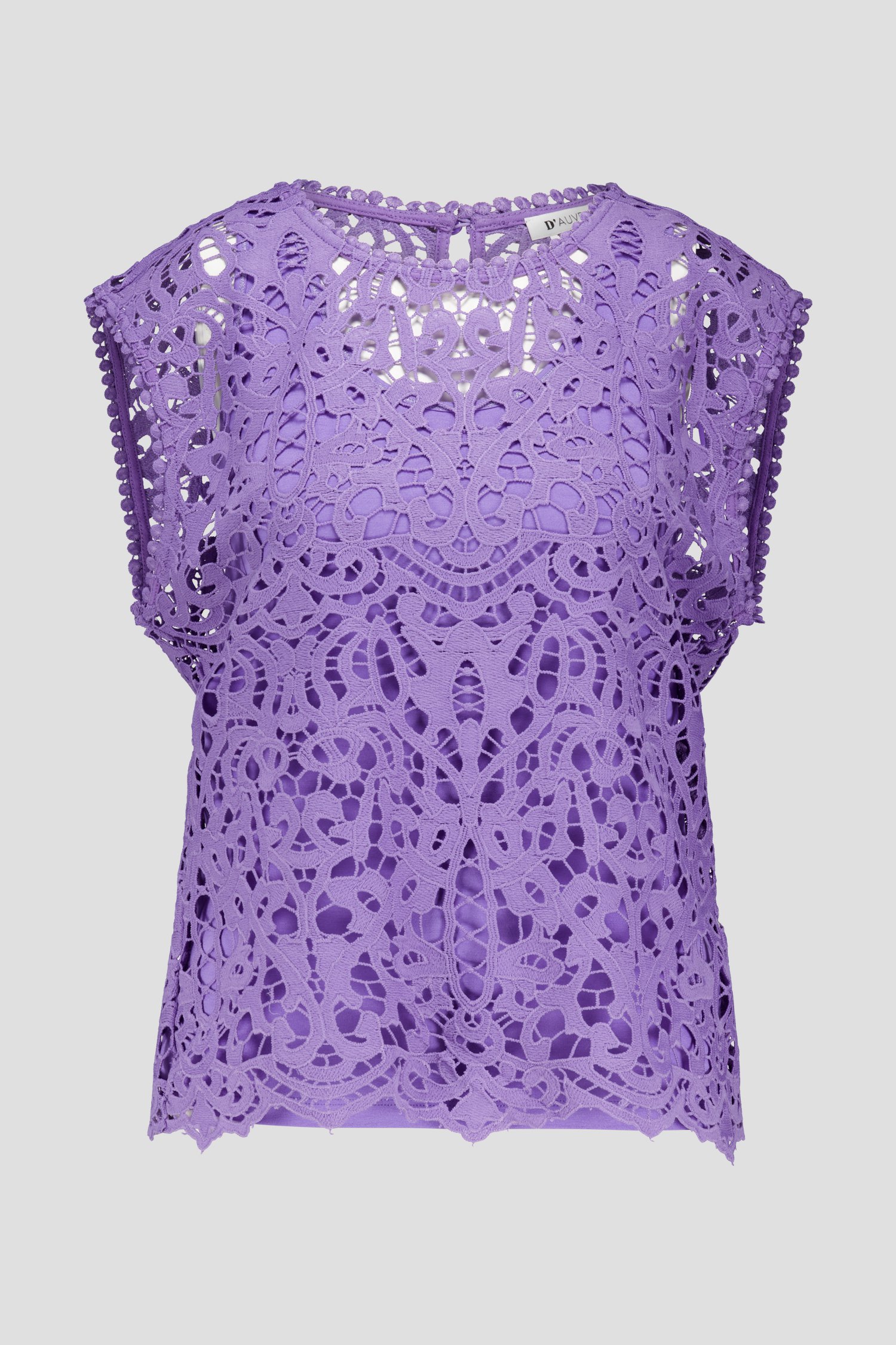 Lichtpaarse kanten blouse van D'Auvry voor Dames