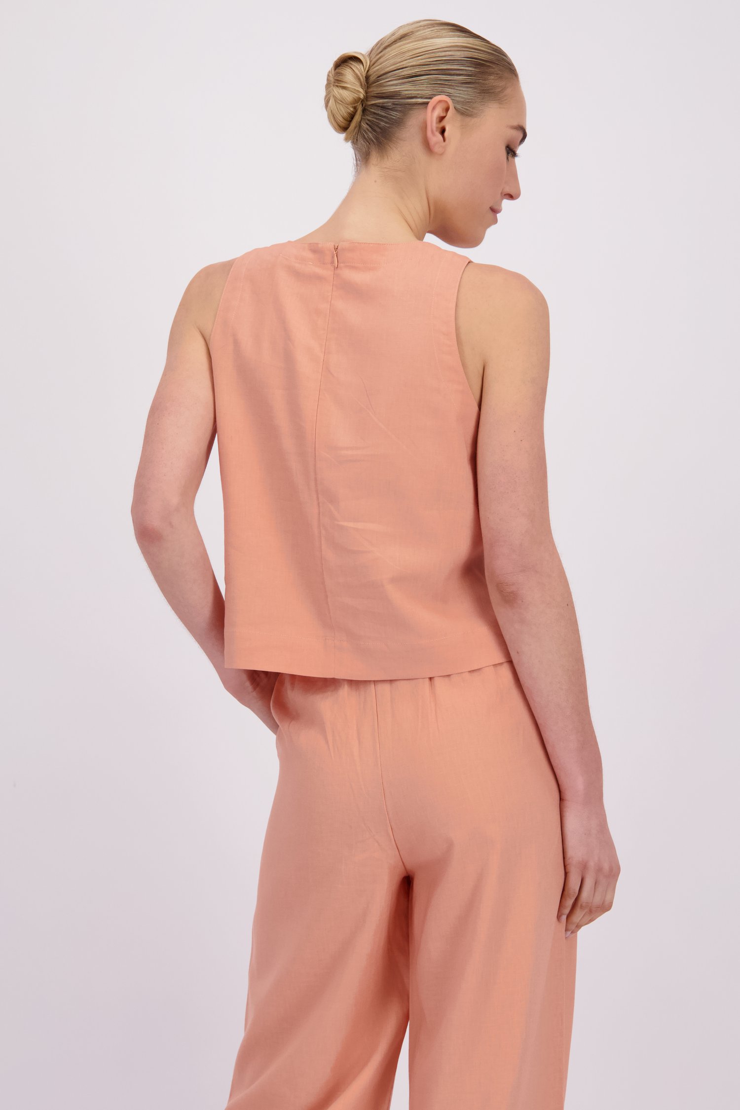 Achterkant van Lichtroze linnen topje door Liberty Island voor Dames