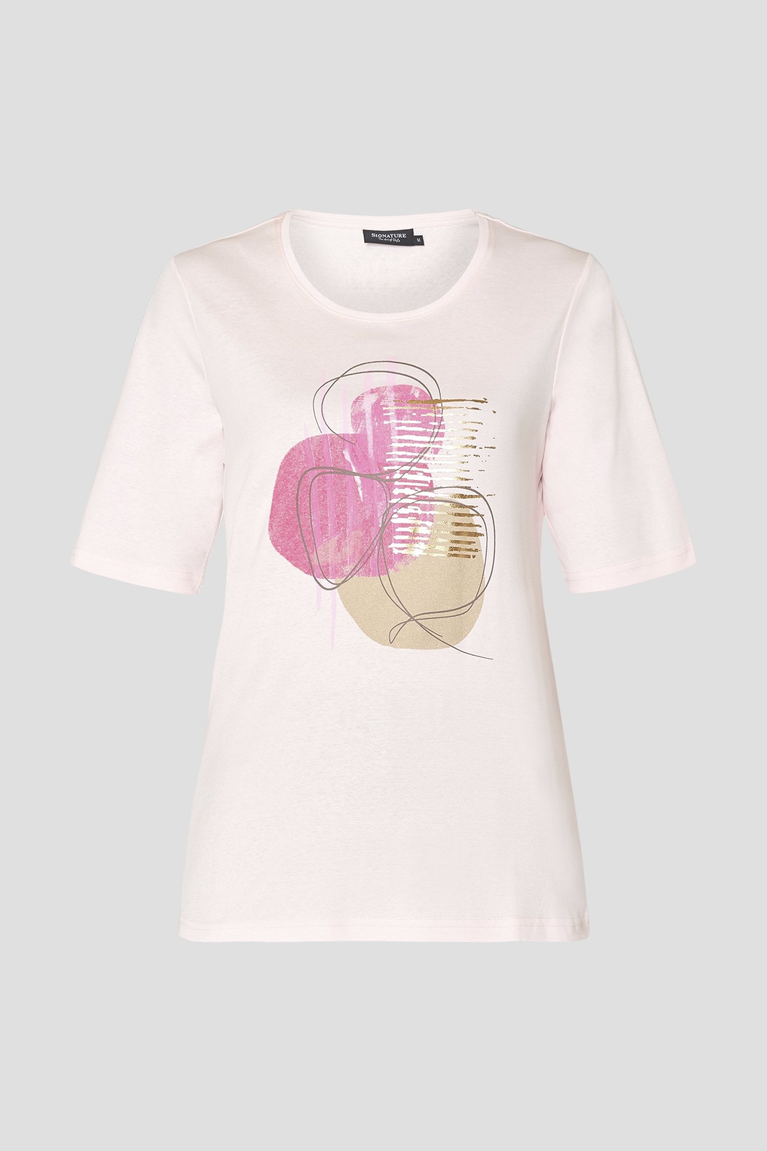 Lichtroze T-shirt met print van Signature voor Dames