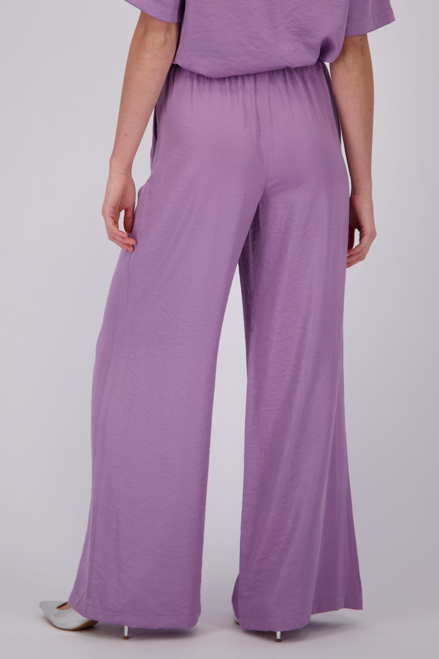 Lila wijde broek met zijdelook van D'Auvry voor Dames