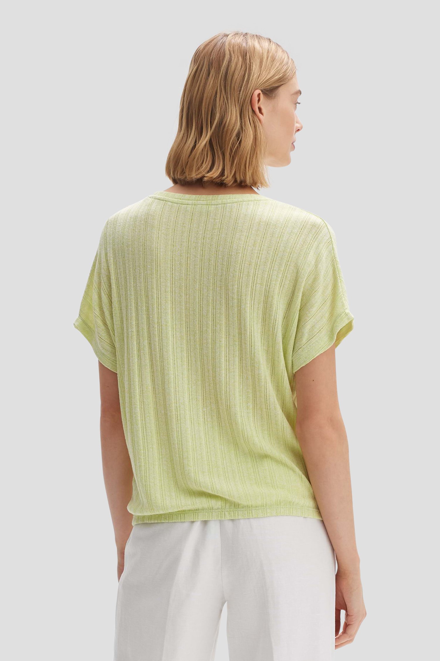 Limoengroen fijngebreid T-shirt van Opus voor Dames