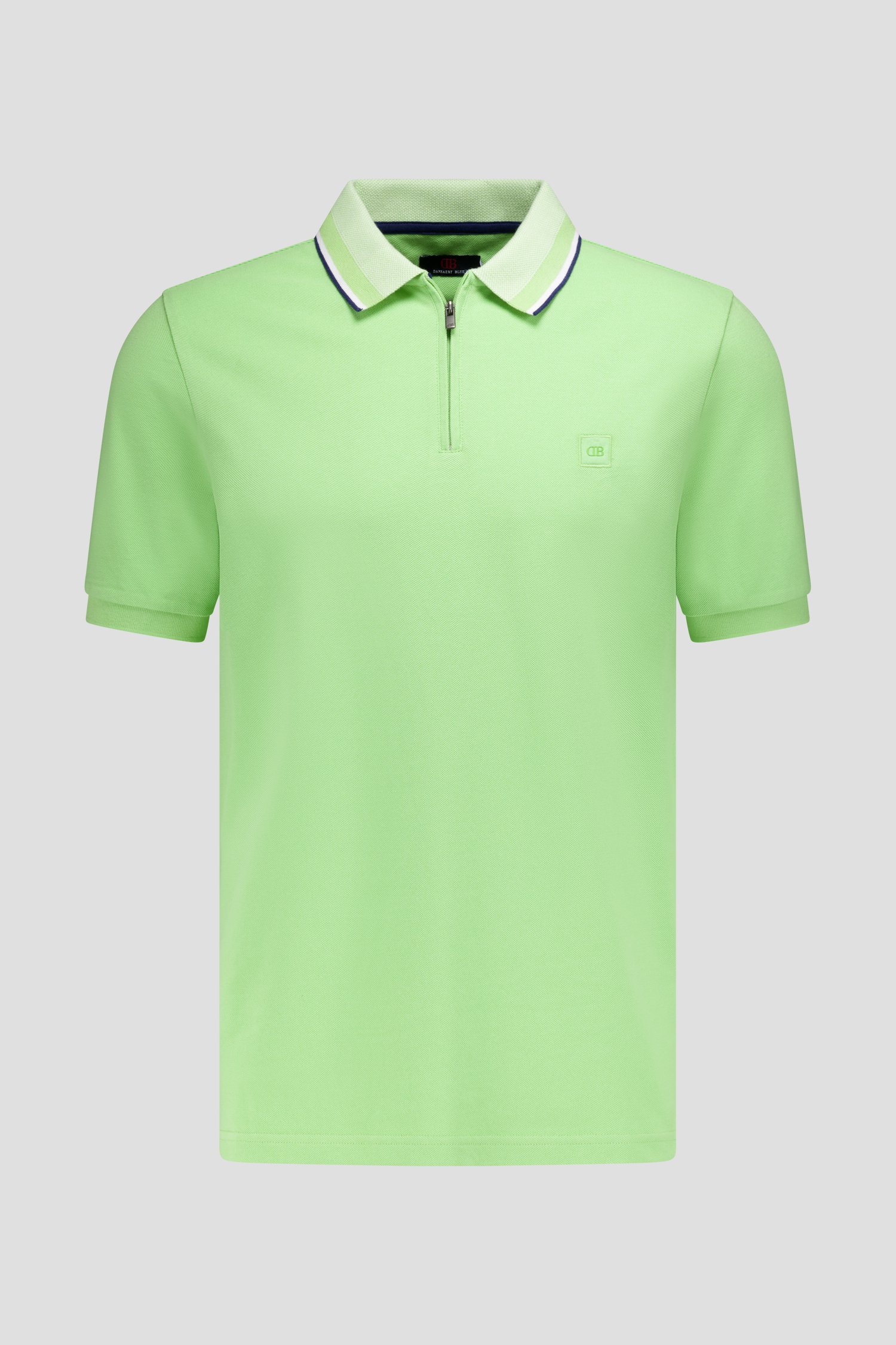 Productfoto 1 van Limoengroene polo met korte rits door Dansaert Blue voor Heren