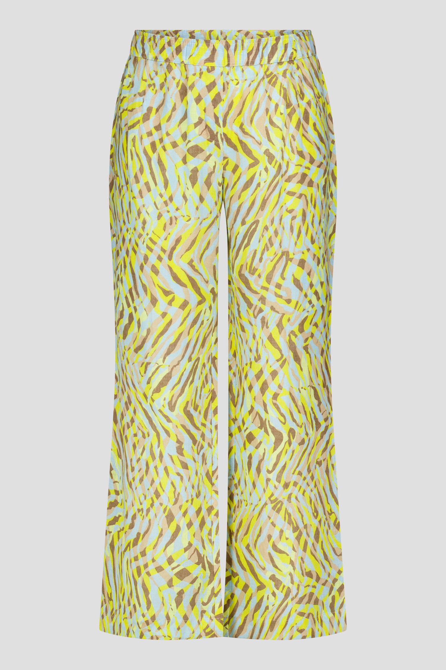 Linnen broek met gele grafische print van Barbara Lebek voor Dames