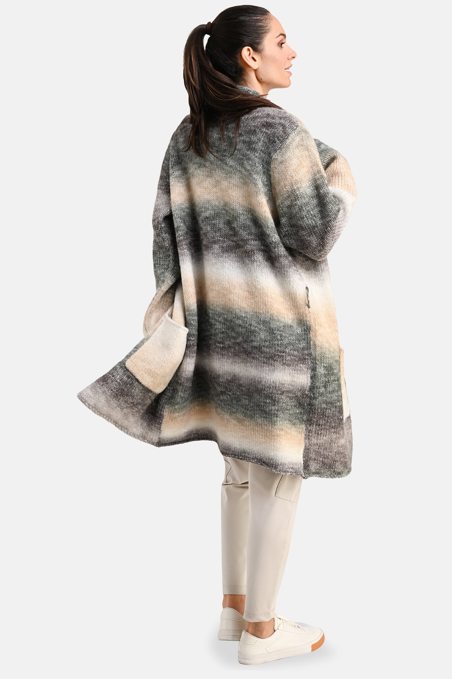 Long cardigan en ombré bleu-gris	 de Bicalla pour Femmes