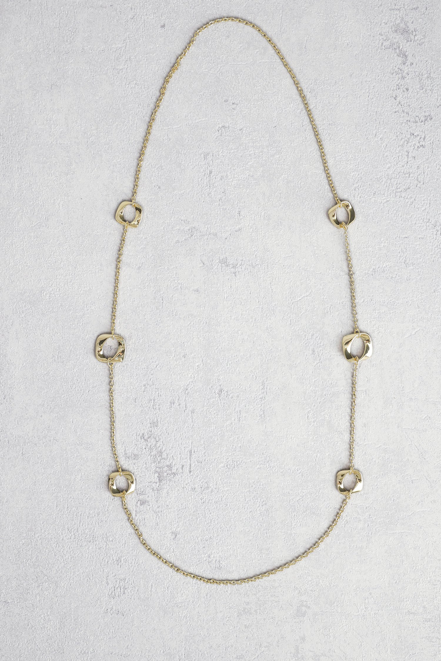 Long collier en or avec pendentifs ronds de Liberty Island pour Femmes