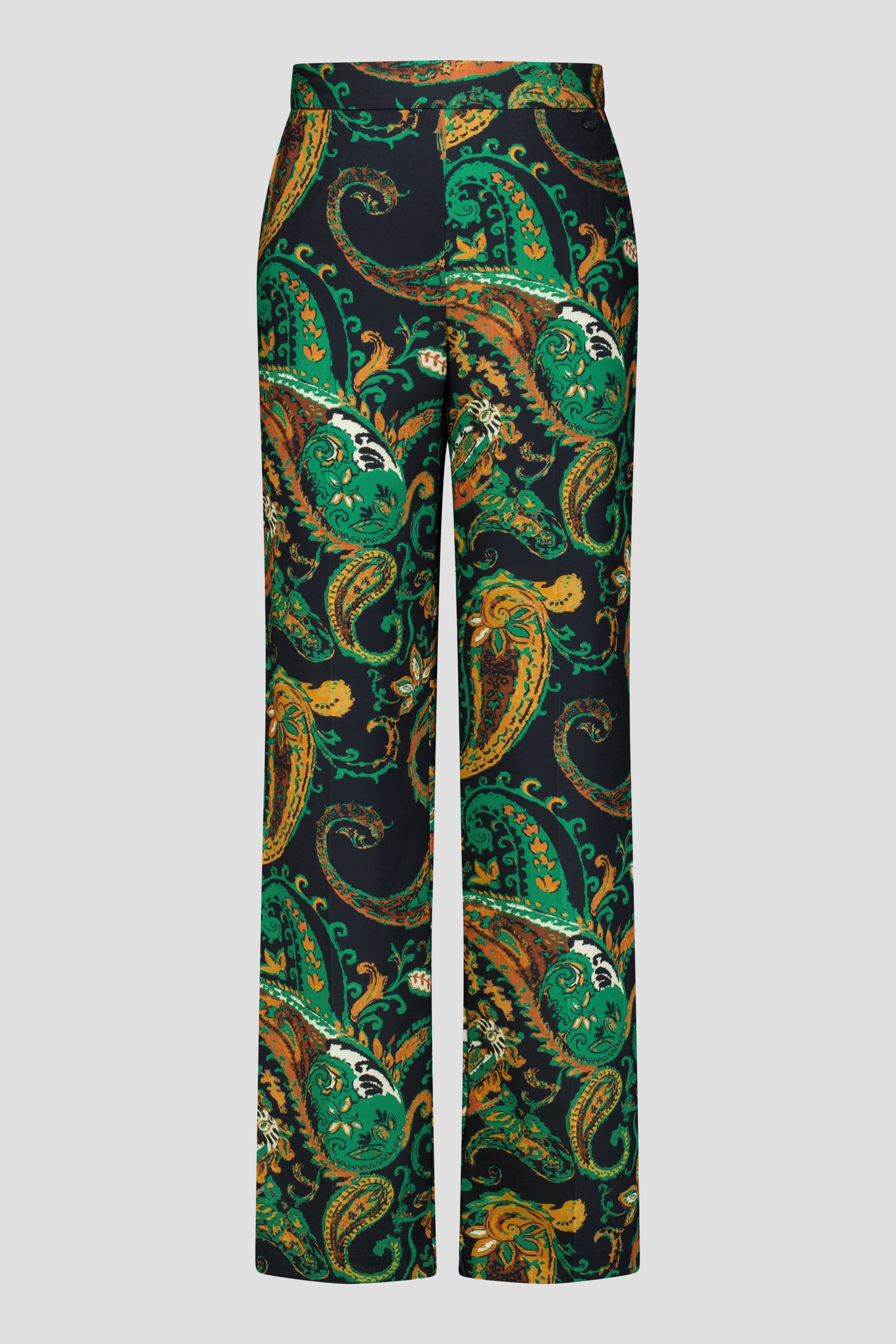 Productfoto 1 van Losse broek met groene paisley print door Claude Arielle voor Dames