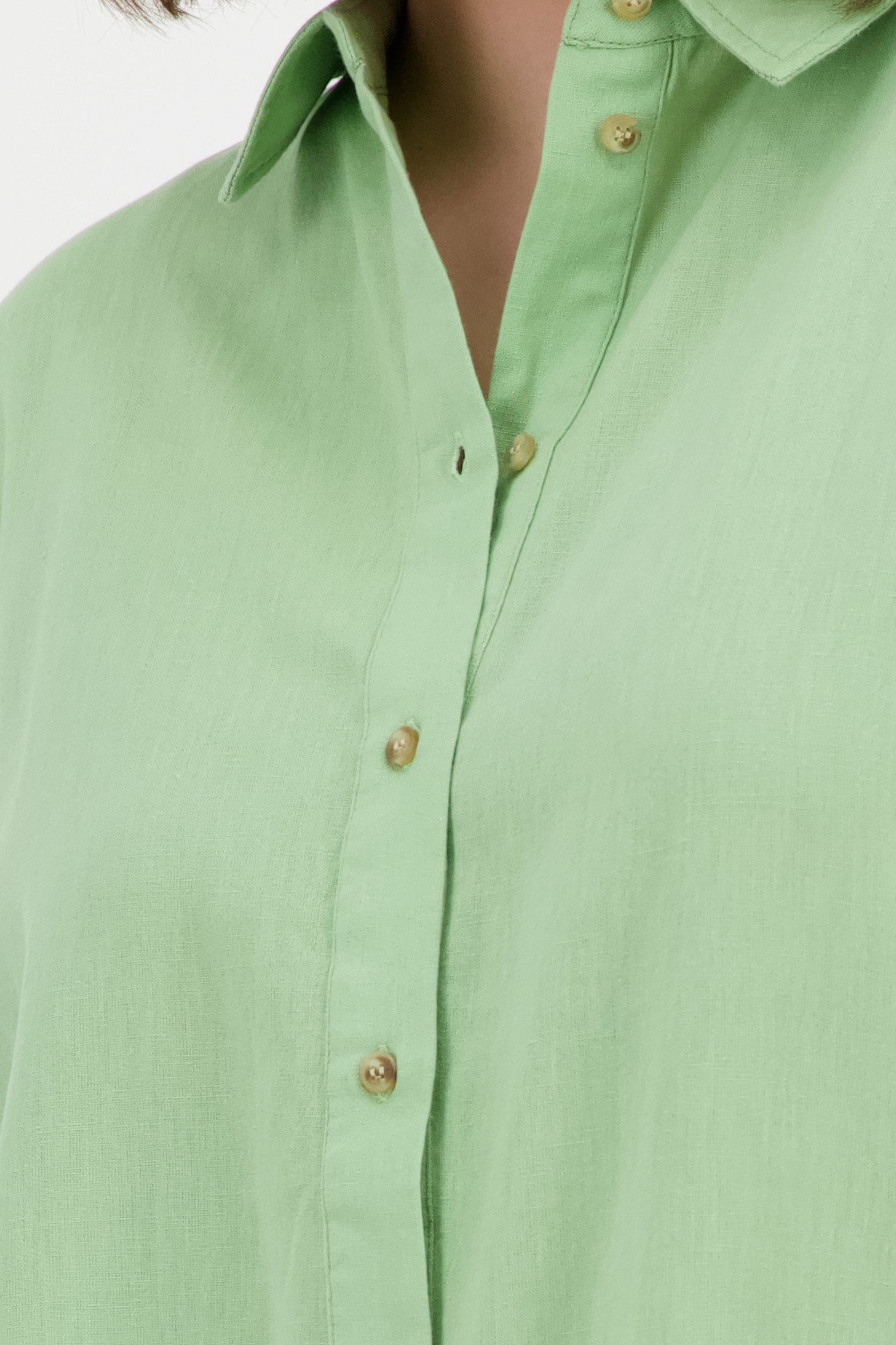 Luchtige groene tuniek met linnen van Fransa voor Dames