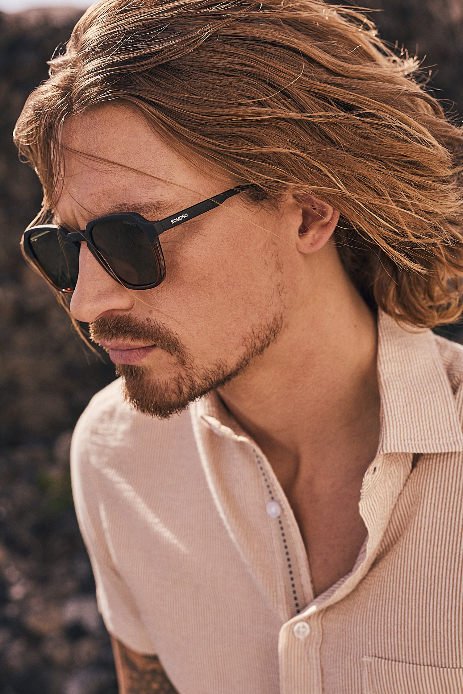 Lunettes de soleil noires - Matty de Komono pour Hommes