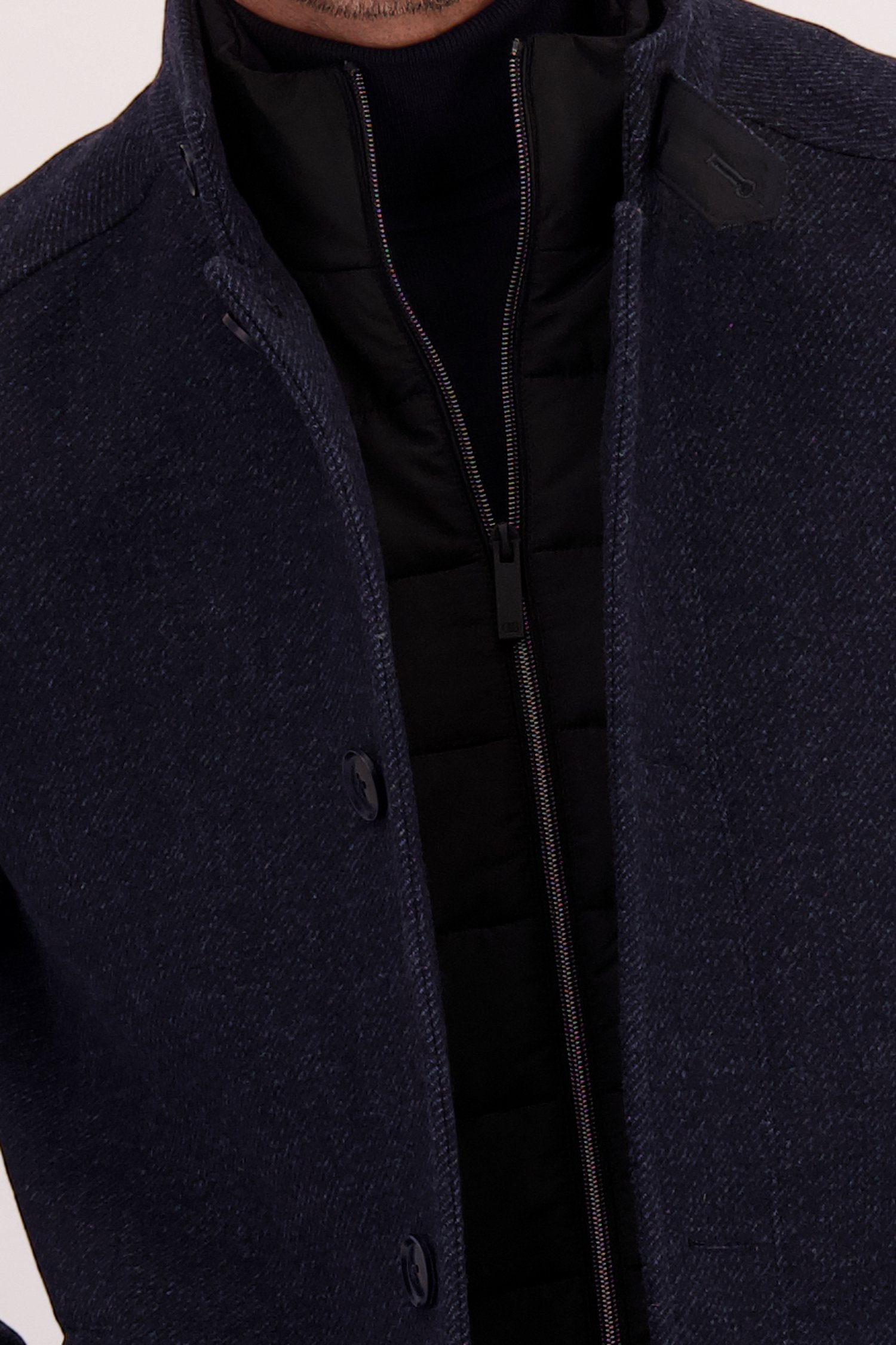 Détail de Manteau en laine bleu de Dansaert Blue pour Hommes