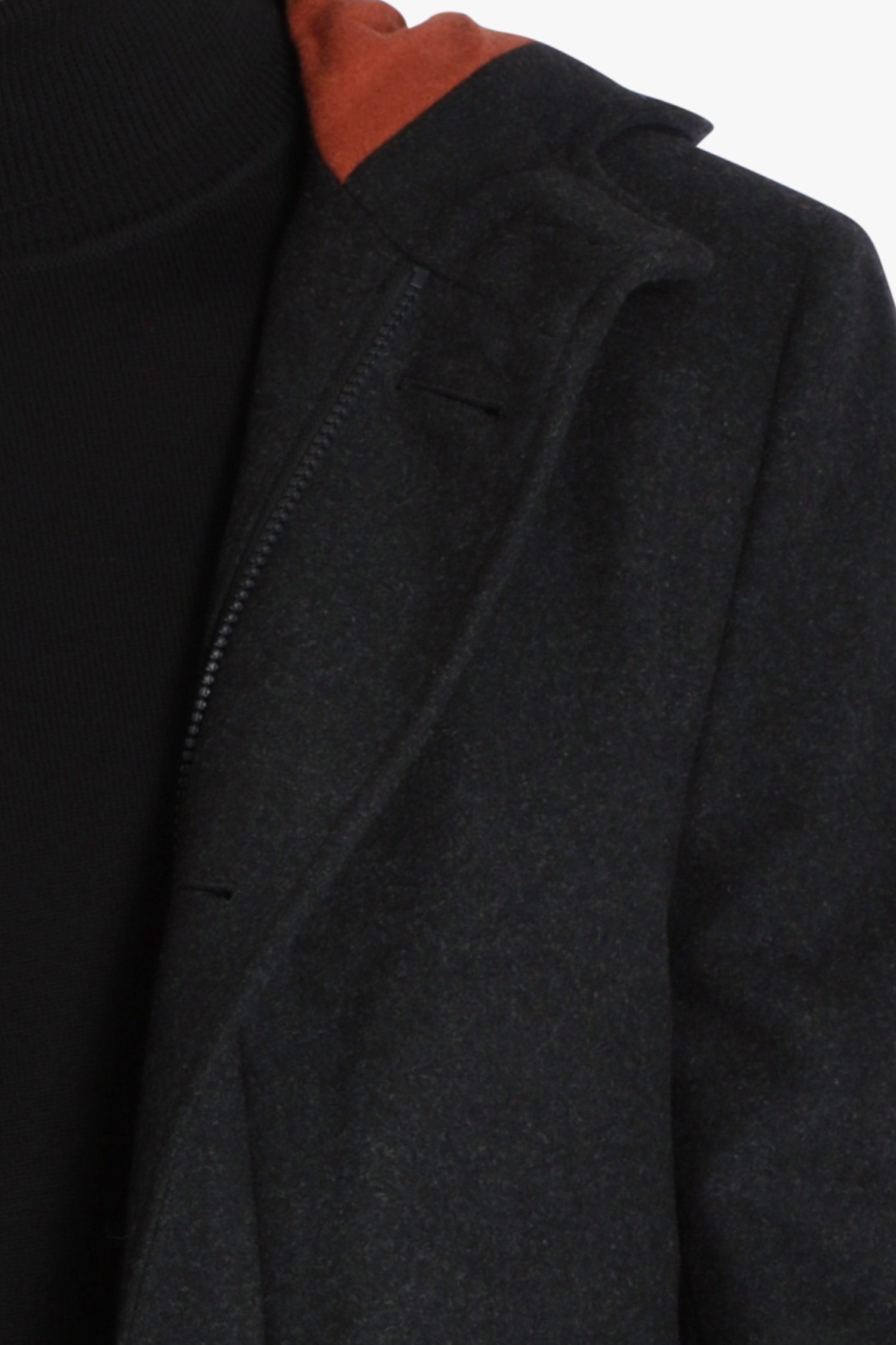 Manteau gris foncé avec capuche de Ravøtt pour Hommes