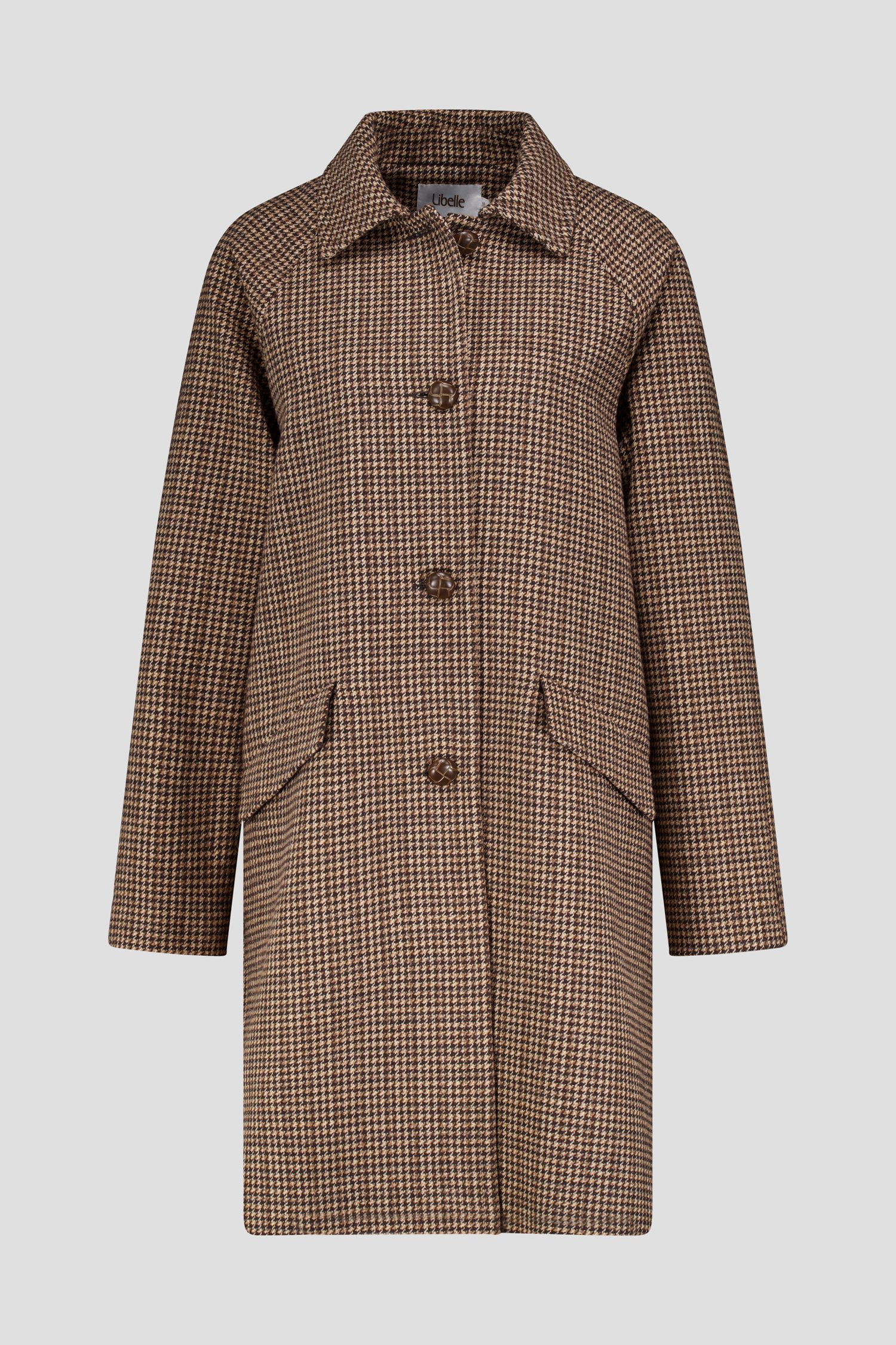 Photo produit 1 de Manteau marron à carreaux de Libelle pour Femmes
