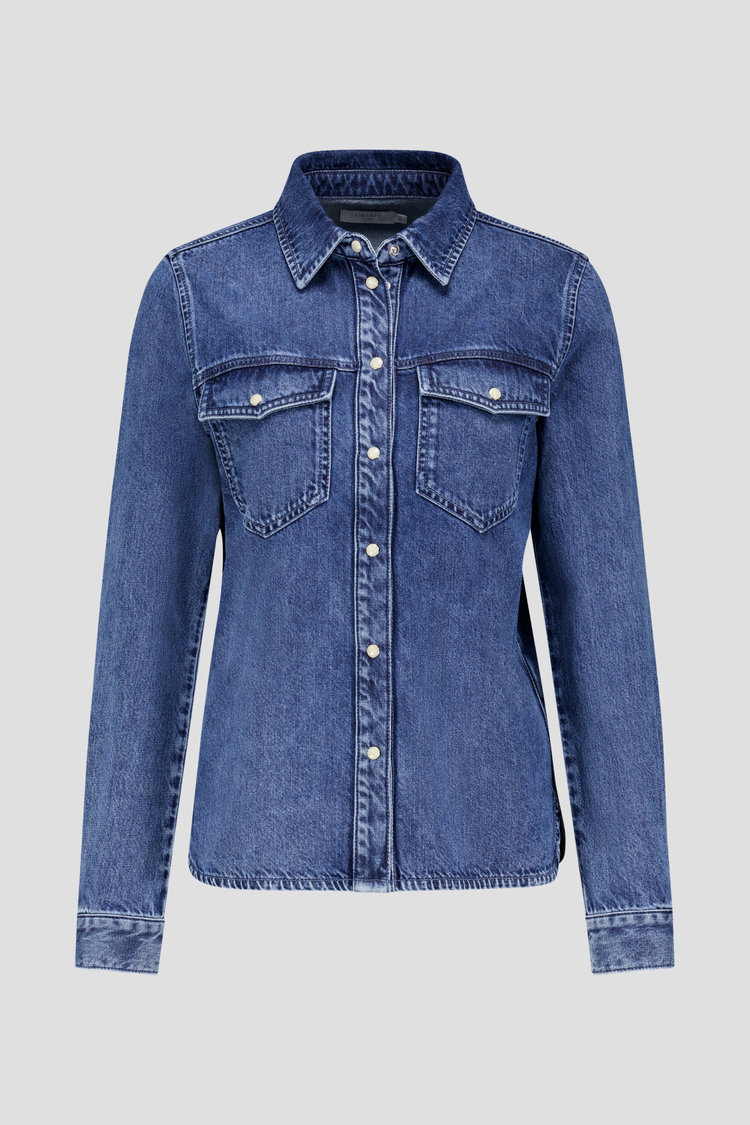 Mediumblauwe denimblouse van Liberty Island Denim voor Dames