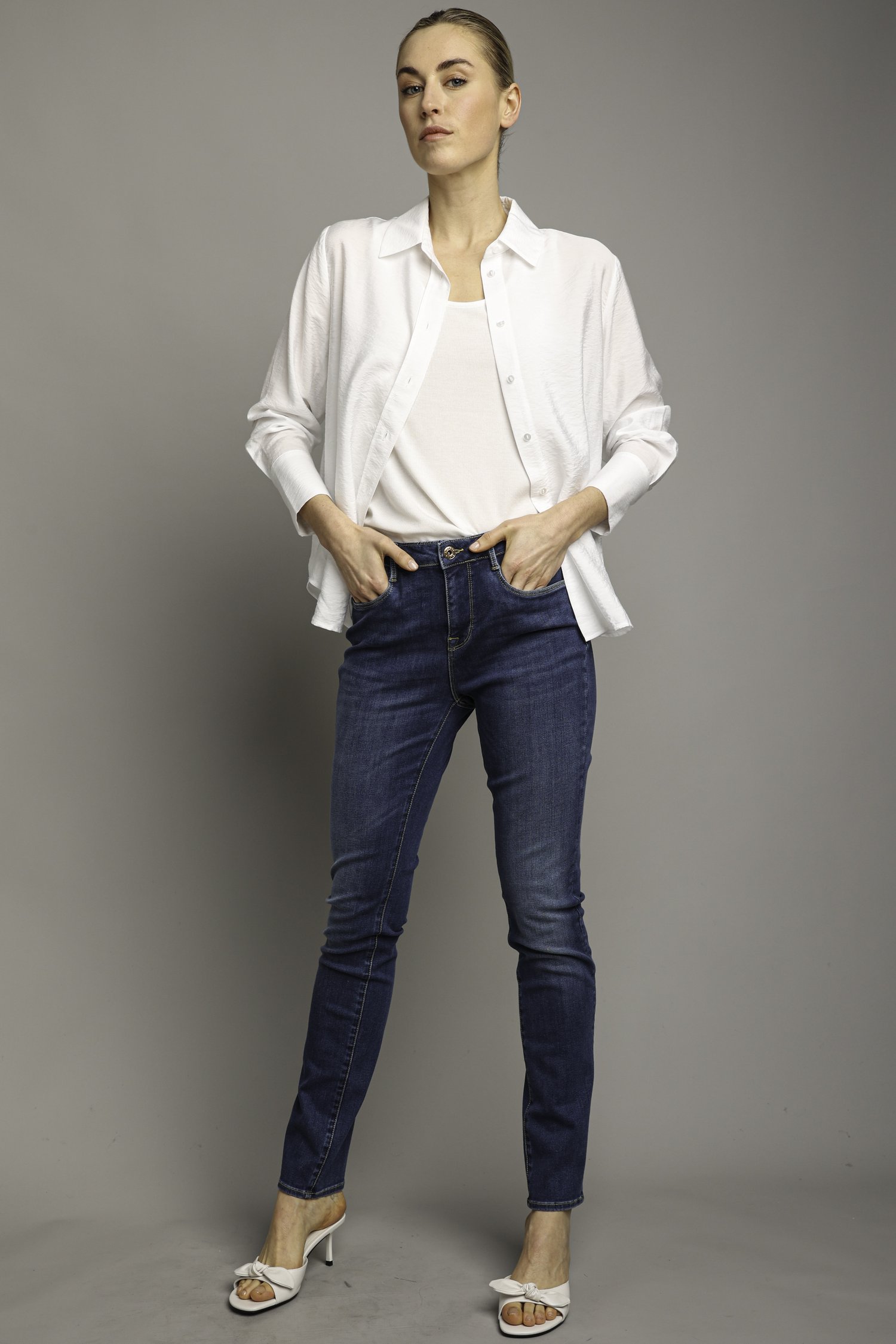 Extra foto 5 van Mediumblauwe jeans - Lily - Slim fit - L32 door Liberty Island Denim voor Dames