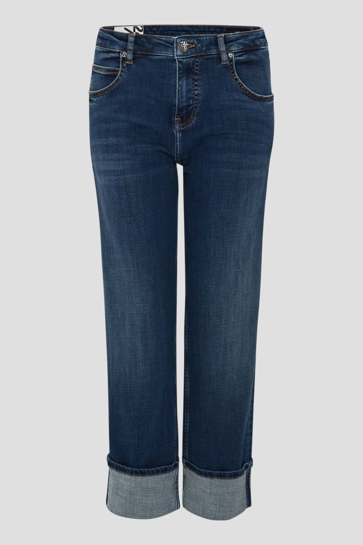 Mediumblauwe jeans met omslag - Straight fit van Opus voor Dames