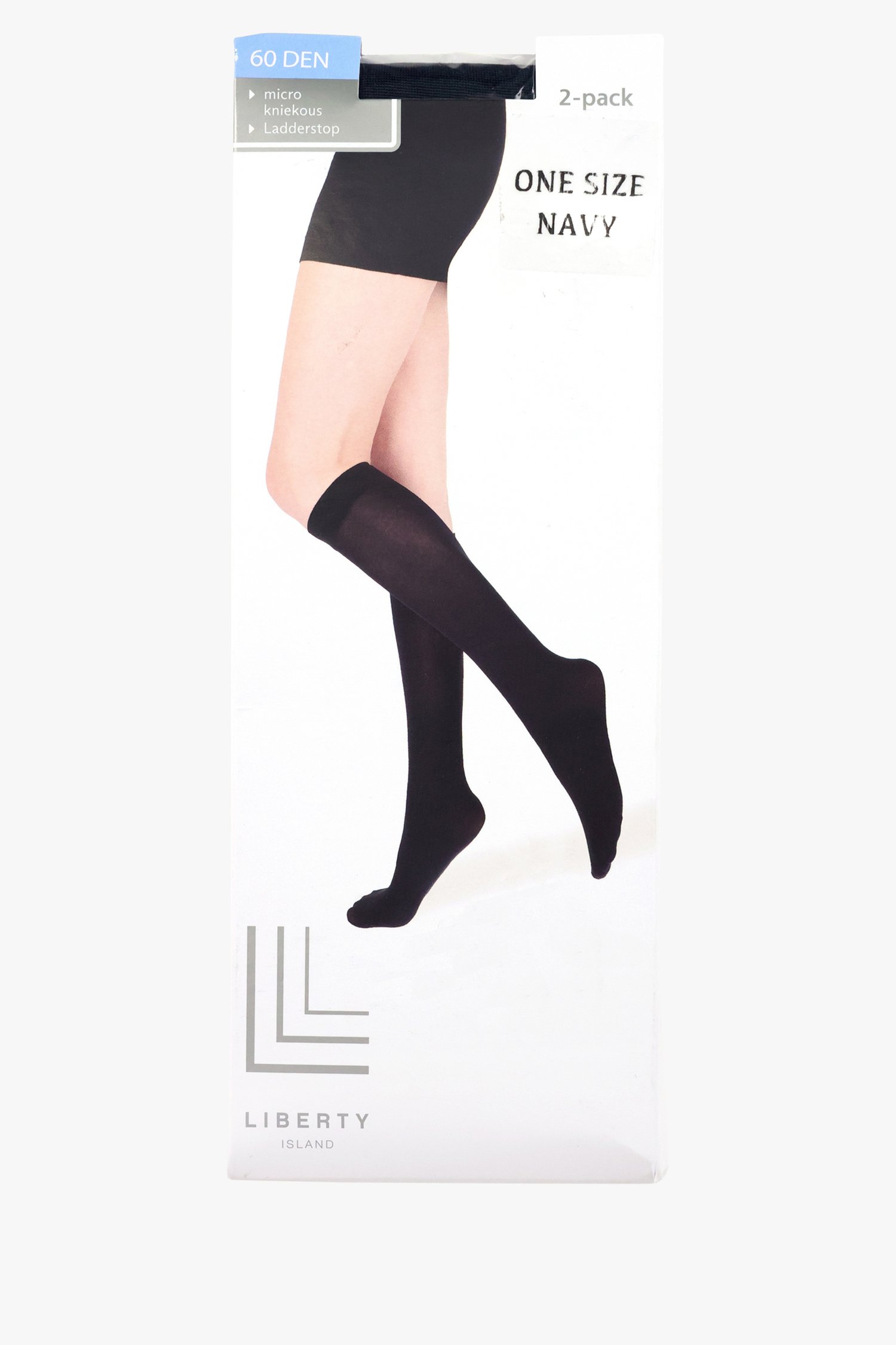 Mi-bas bleu - 60 den - 2 paires de Liberty Island pour Femmes