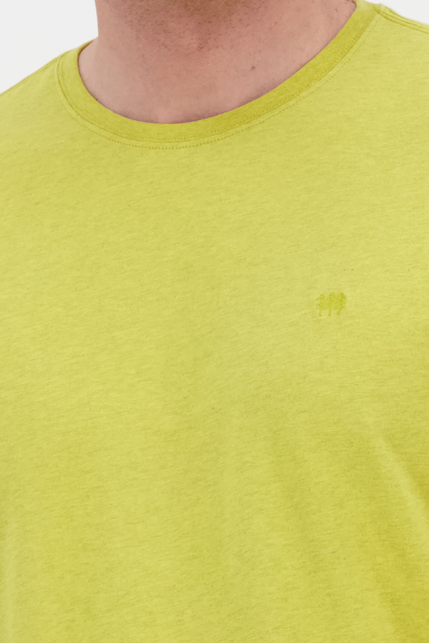 Mosterdgeel T-shirt met ronde hals van Ravøtt voor Heren