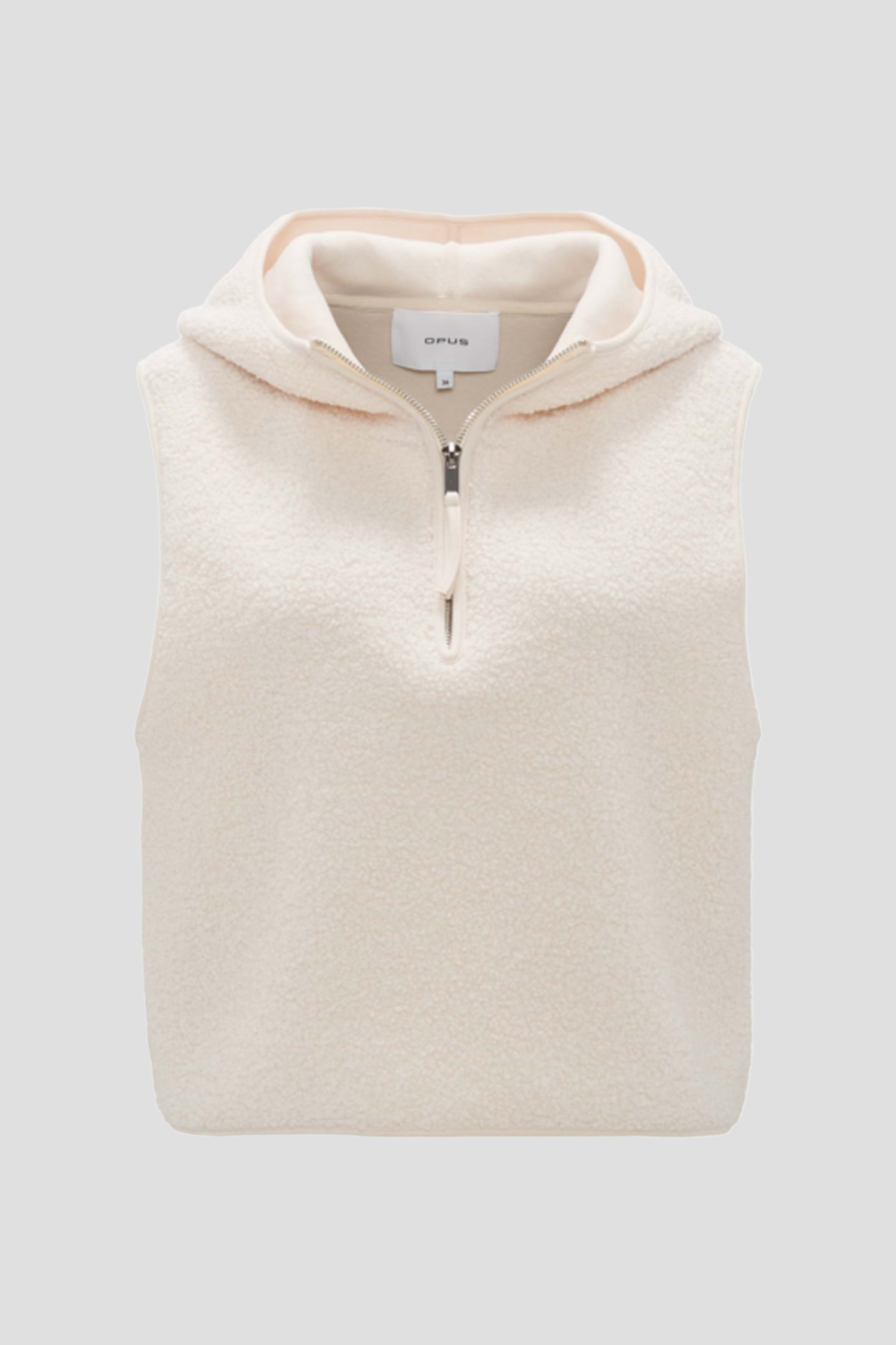 Mouwloze teddy vest in ecru van Opus voor Dames