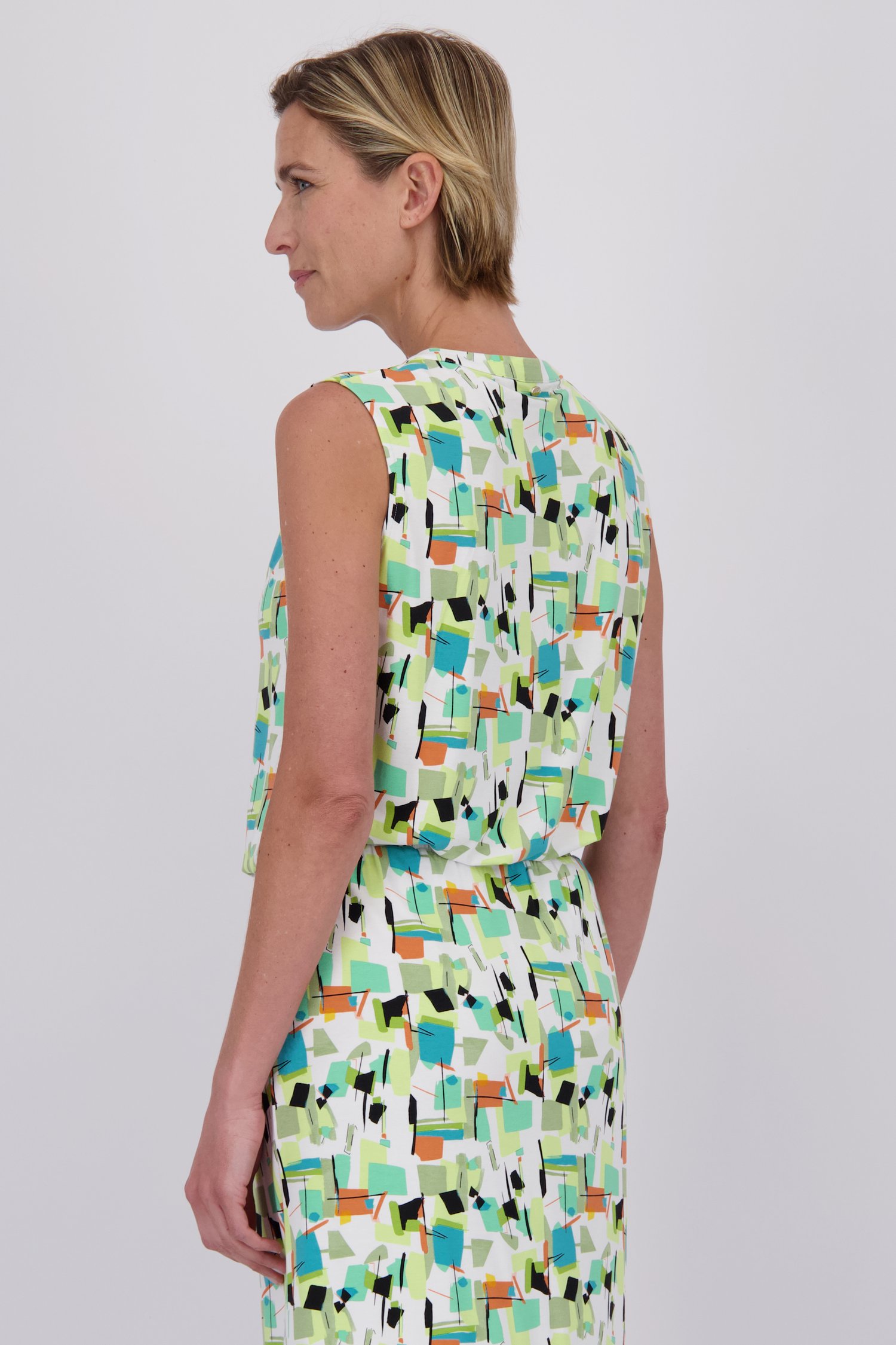 Mouwloze top met V-hals en groene print van Claude Arielle voor Dames