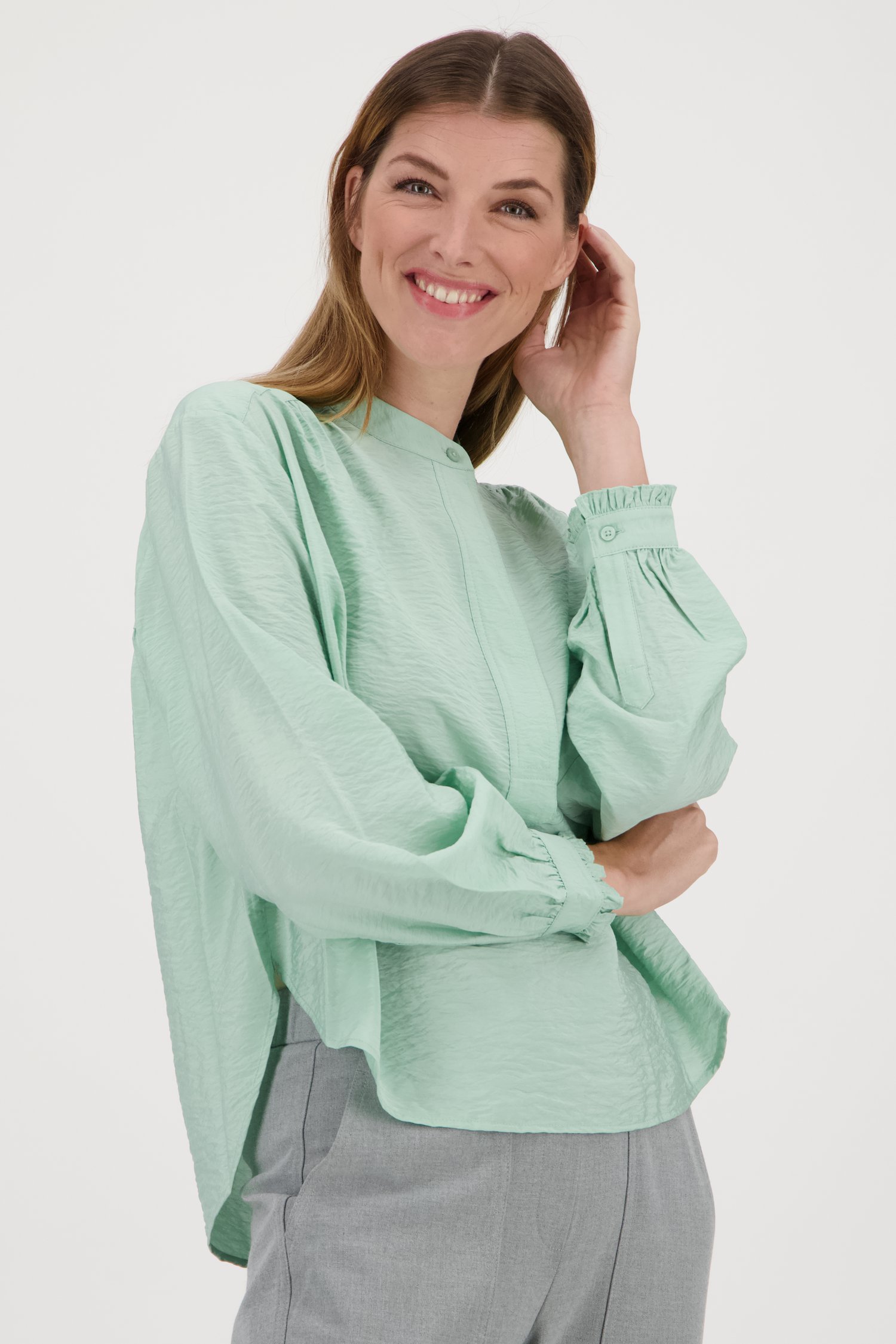 Muntgroene blouse van Opus voor Dames