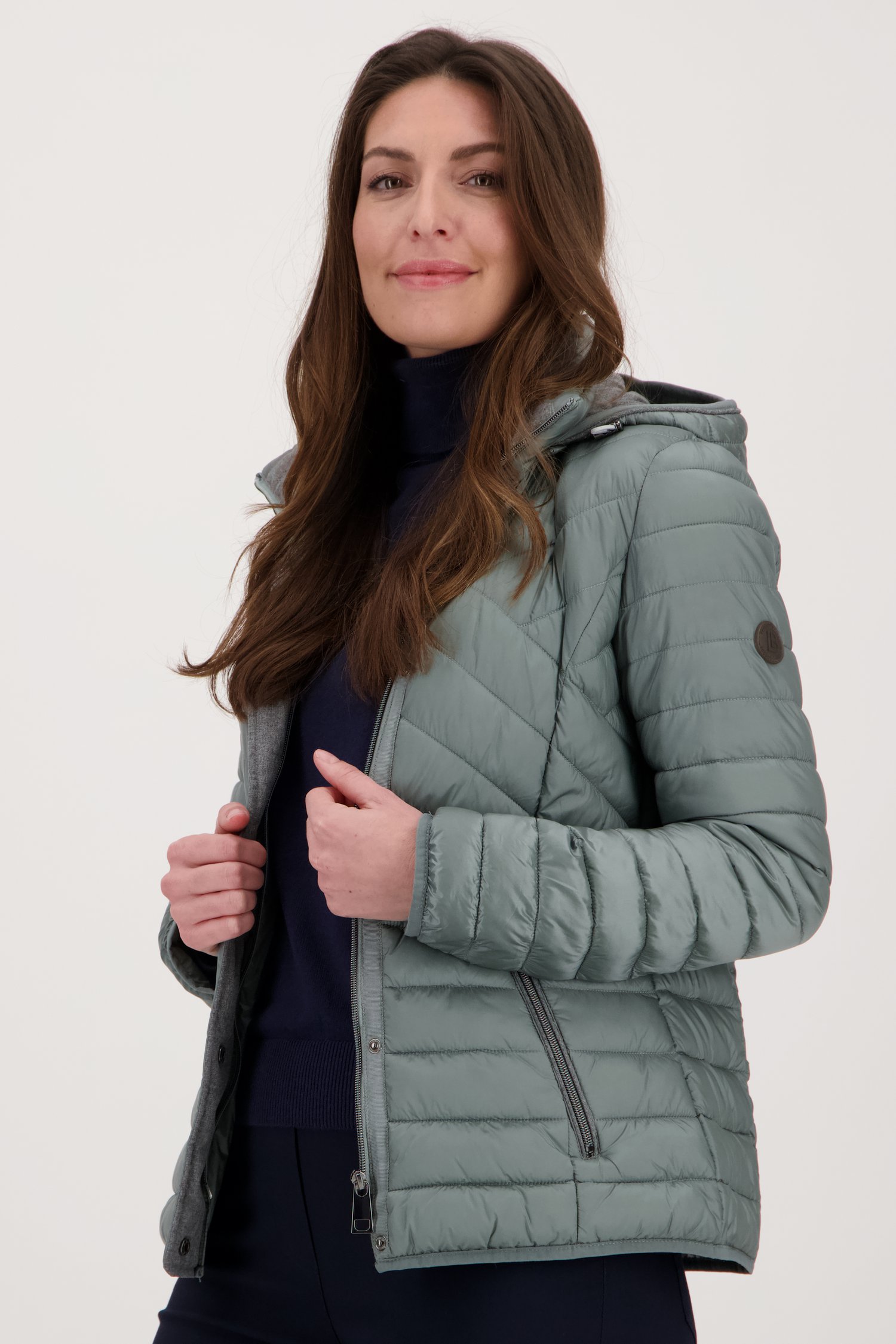 Muntgroene puffer jacket van Barbara Lebek voor Dames