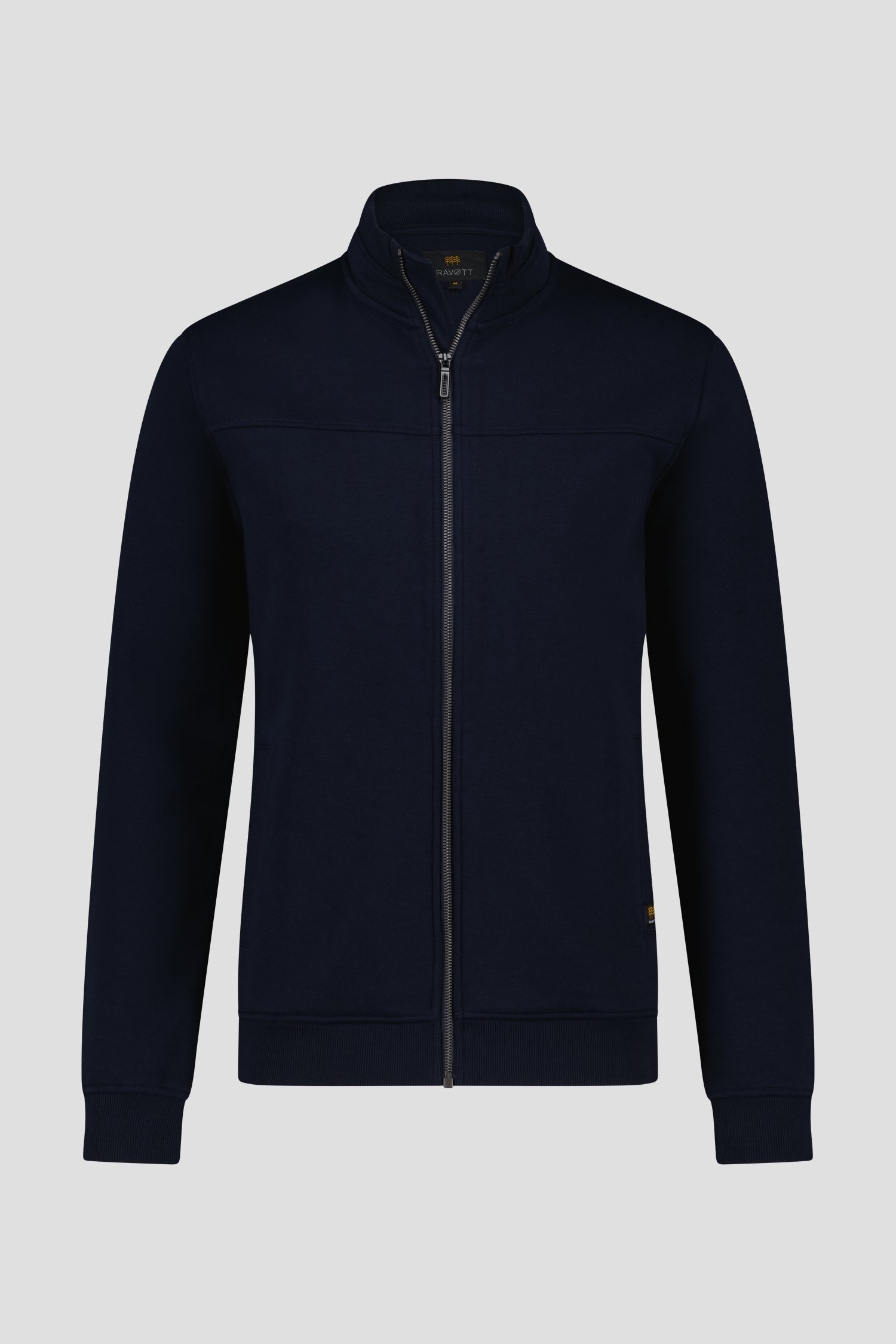 Navy cardigan met rits van Ravøtt voor Heren