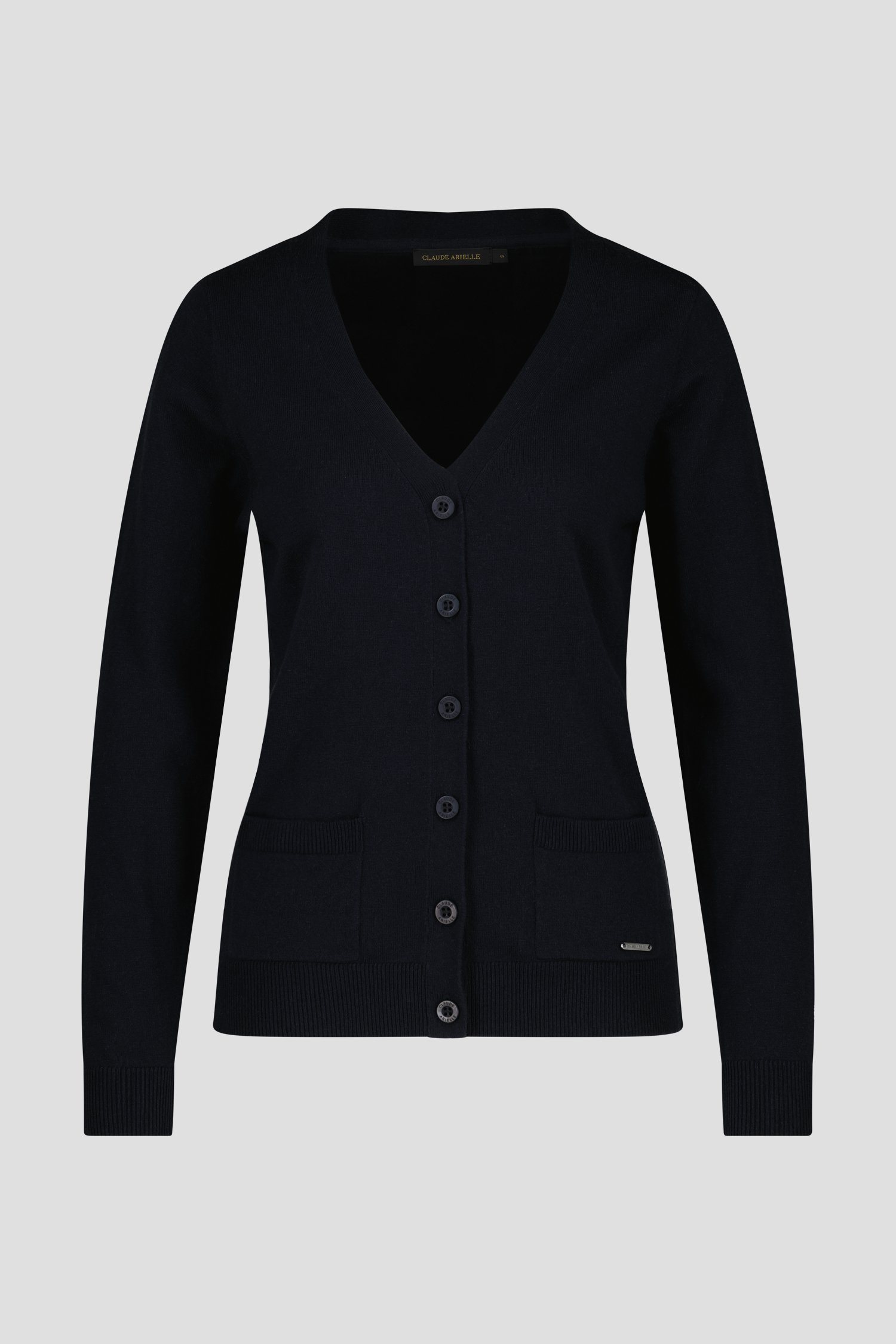 Navy cardigan met ton-sur-ton knopen van Claude Arielle voor Dames