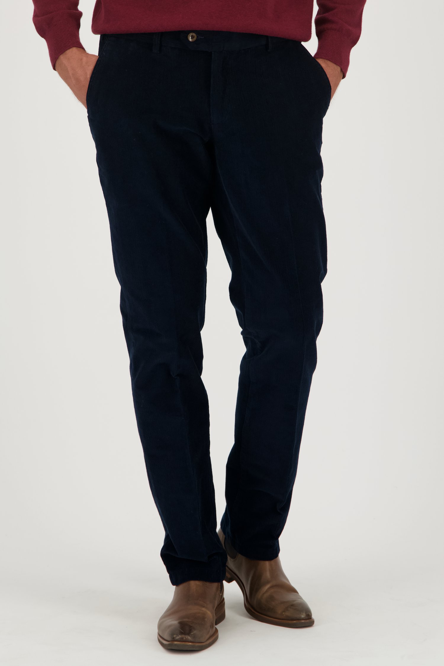 Navy corduroy broek - Louisiana - Regular fit van Brassville voor Heren