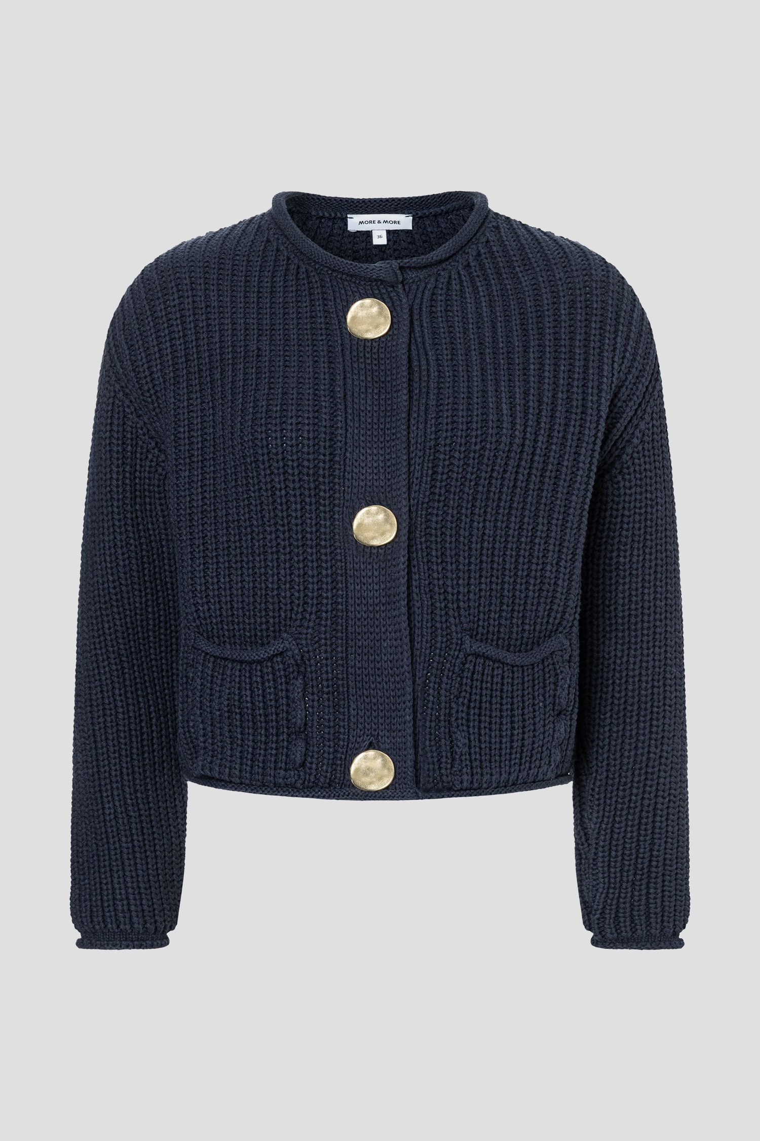 Photo produit 1 de Navy gebreide cardigan met detailknopen de More & More pour Femmes