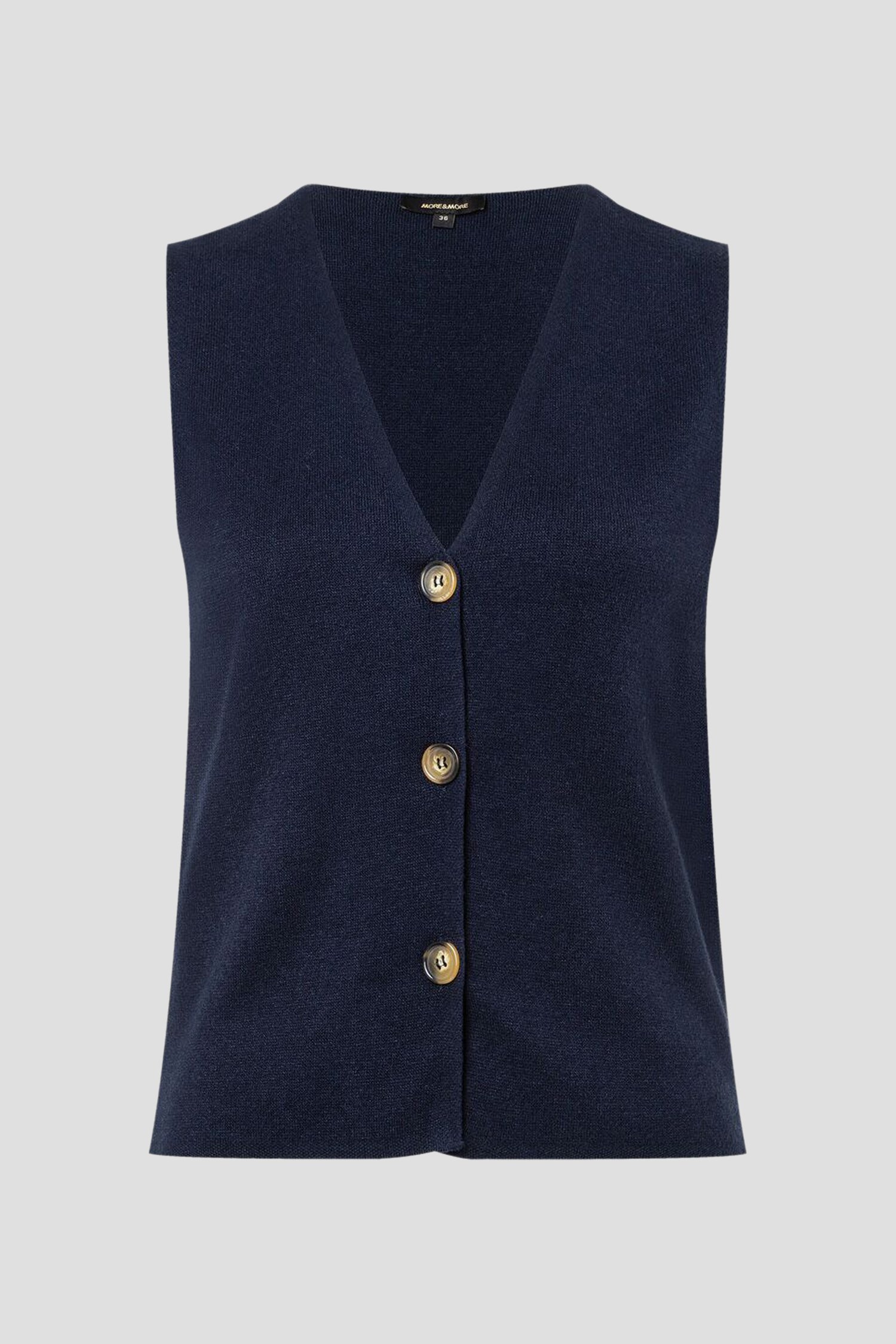 Productfoto 1 van Navy mouwloze cardigan door More & More voor Dames