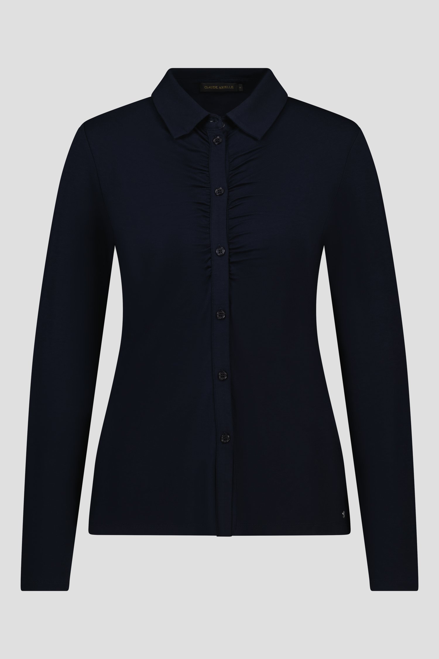 Navy polo met lange mouwen van Claude Arielle voor Dames