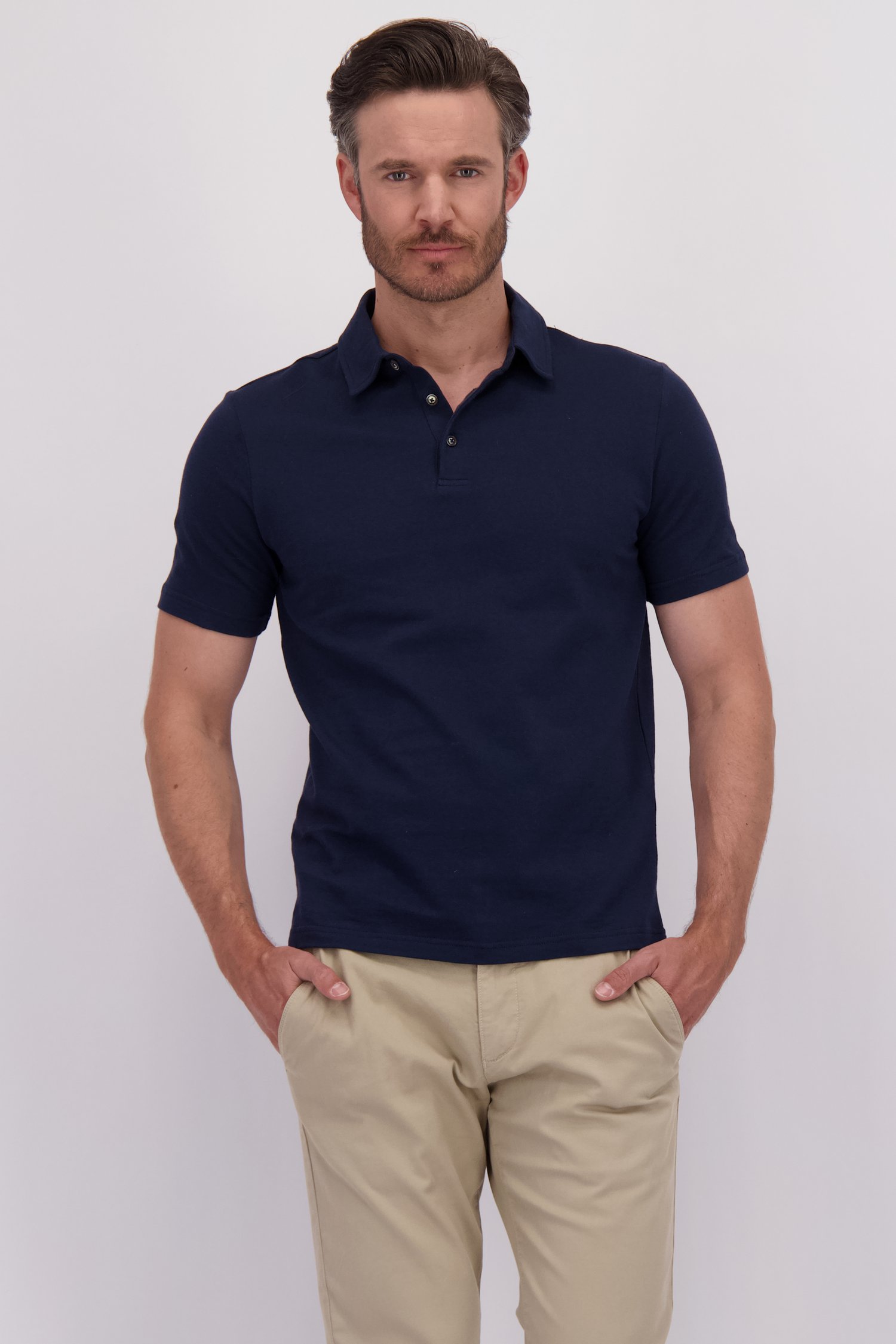 Voorkant van Navy polo door Upper East voor Heren