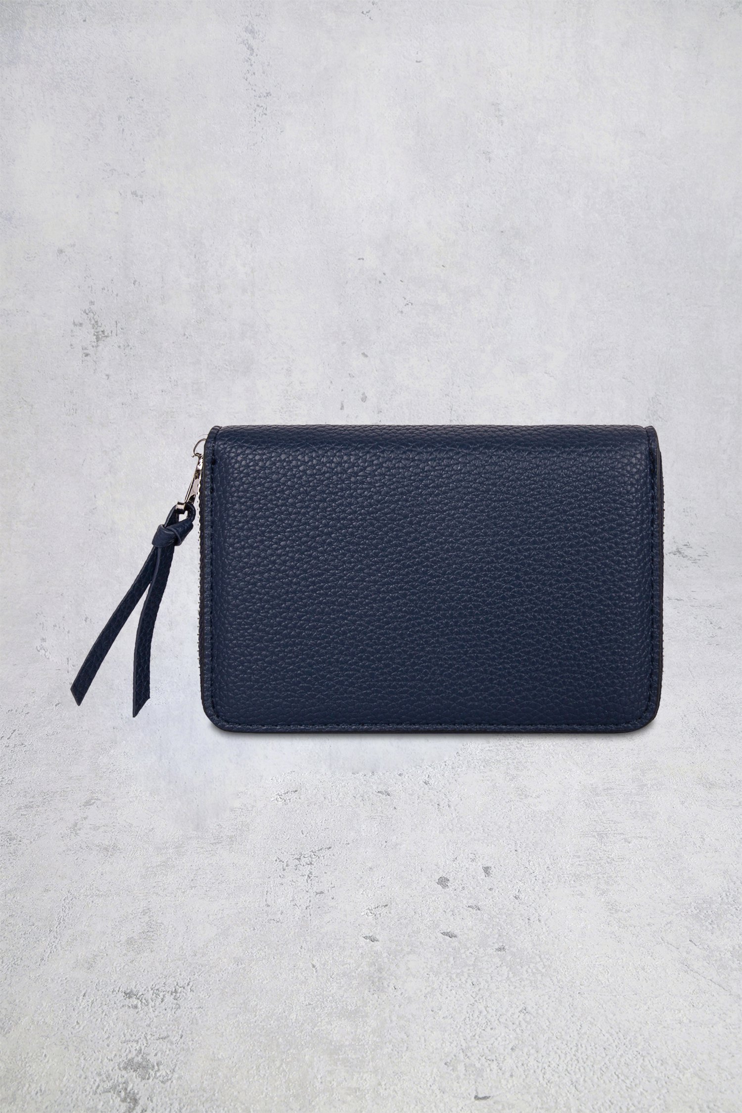 Achterkant van Navy portemonnee met leather look door Laurent David voor Dames