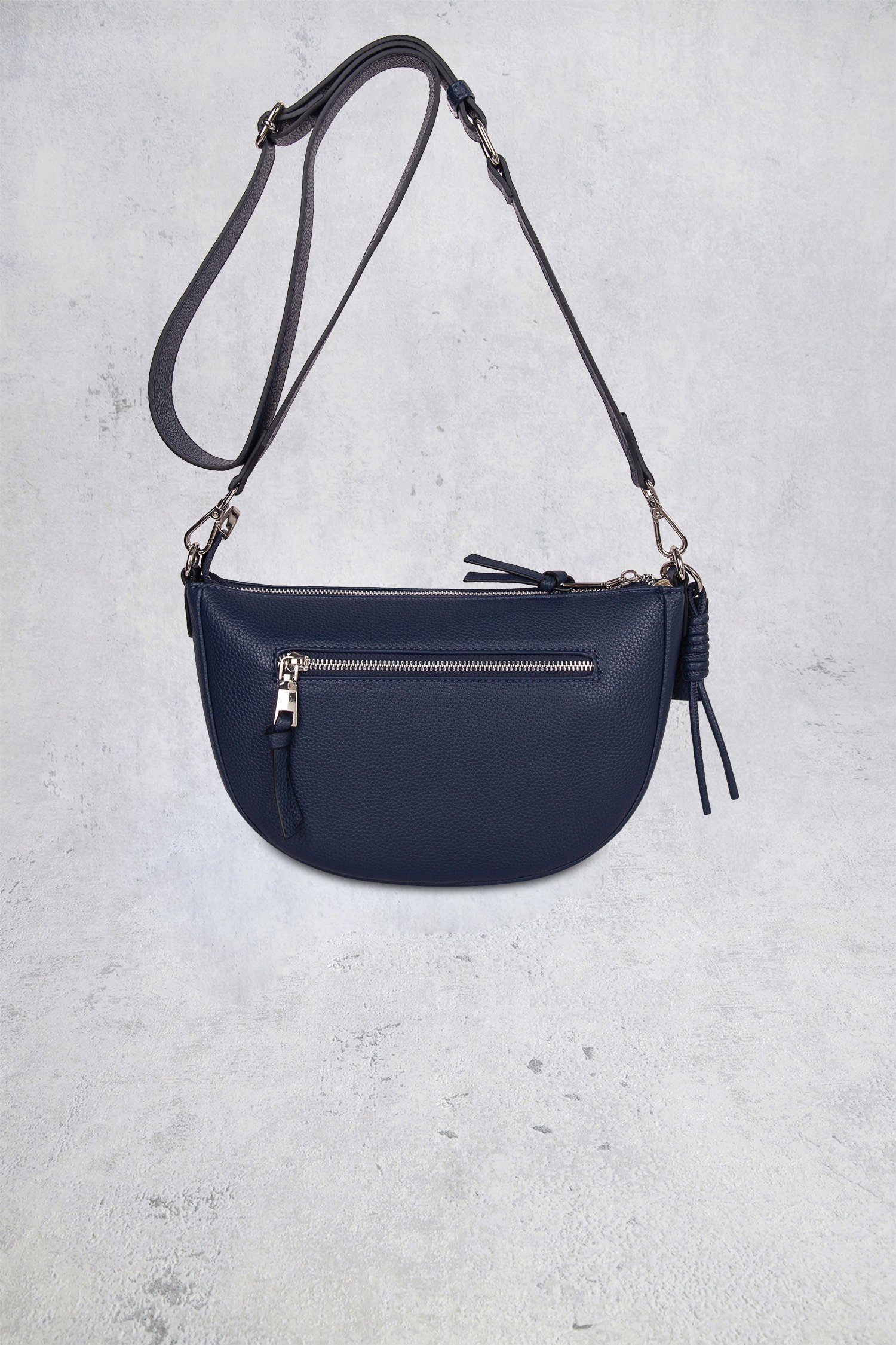 Achterkant van Navy schoudertas in leather look door Laurent David voor Dames