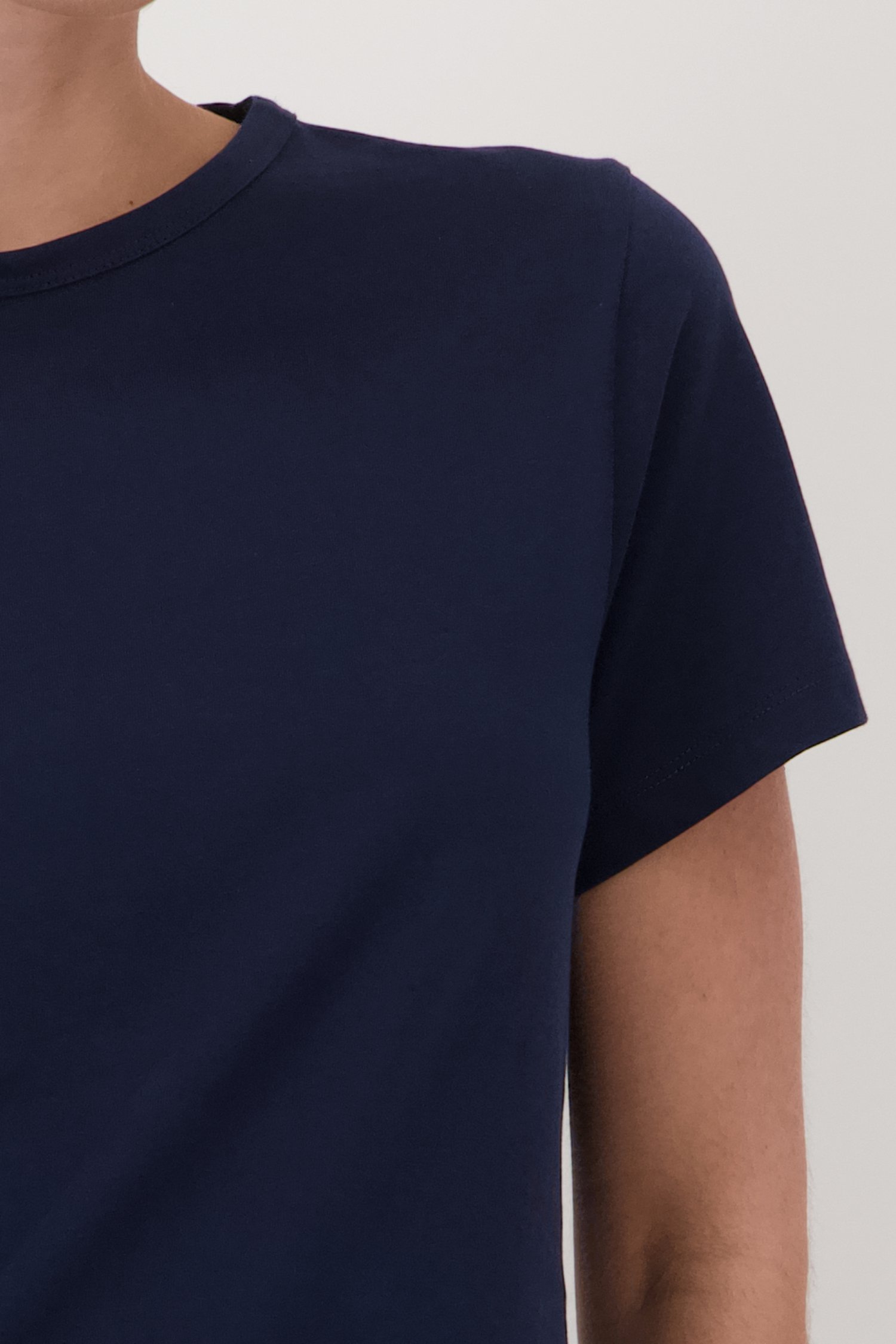 Navy T-shirt met ronde hals van Liberty Island voor Dames
