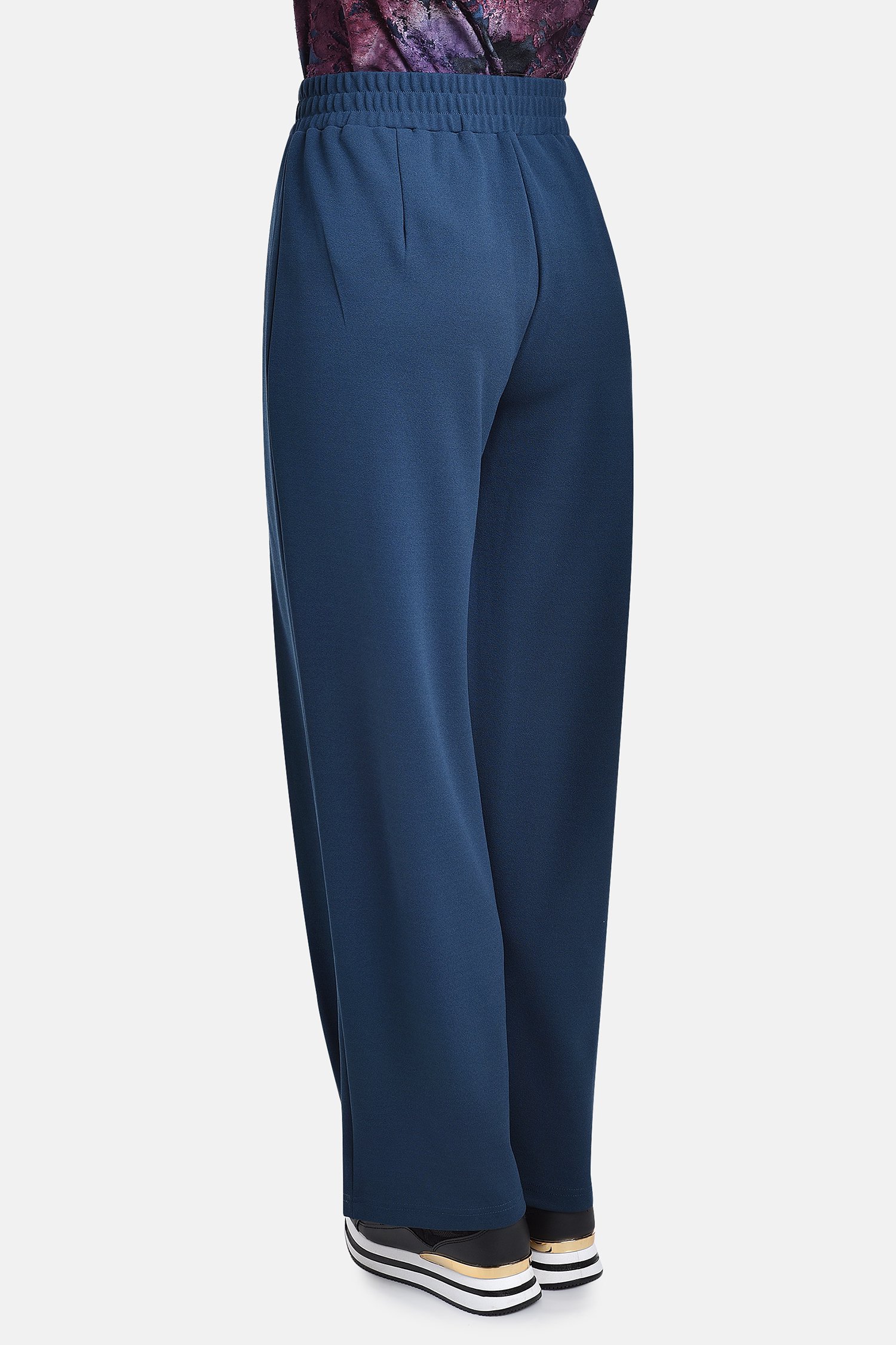 Navy wijde broek met elastische taille van Bicalla voor Dames