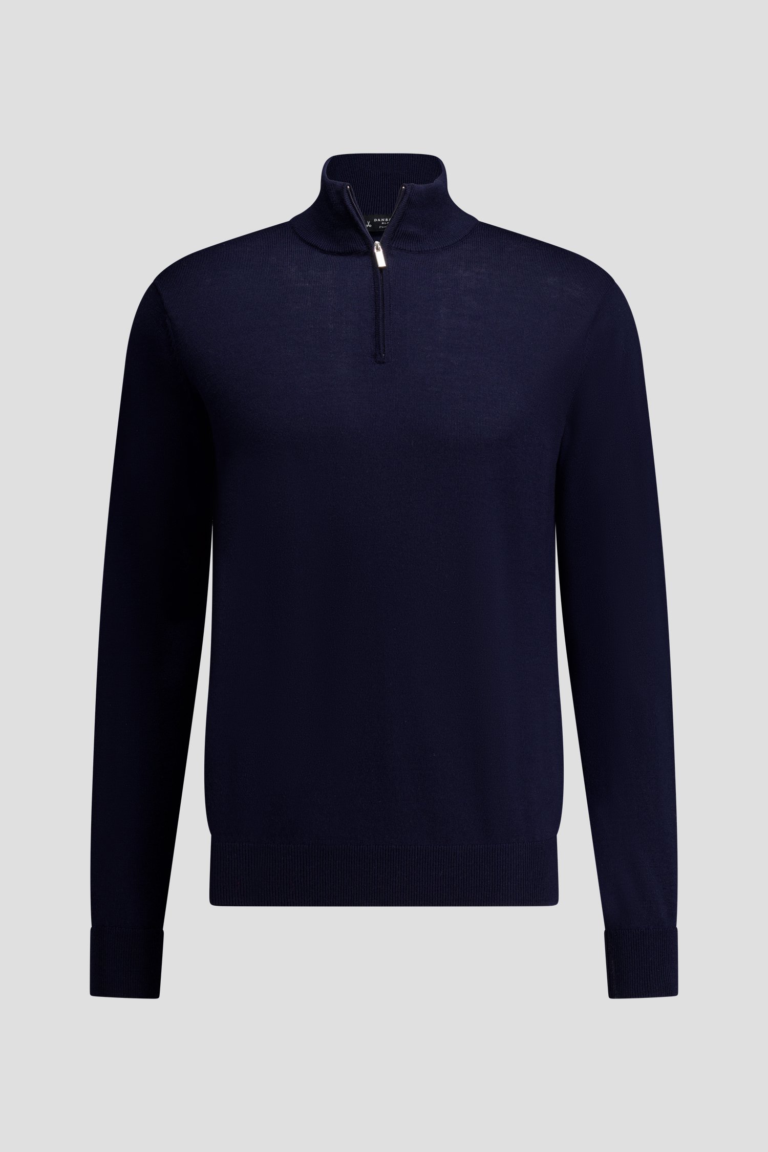 Productfoto 1 van Navy wollen trui met korte rits door Dansaert Black Premium voor Heren