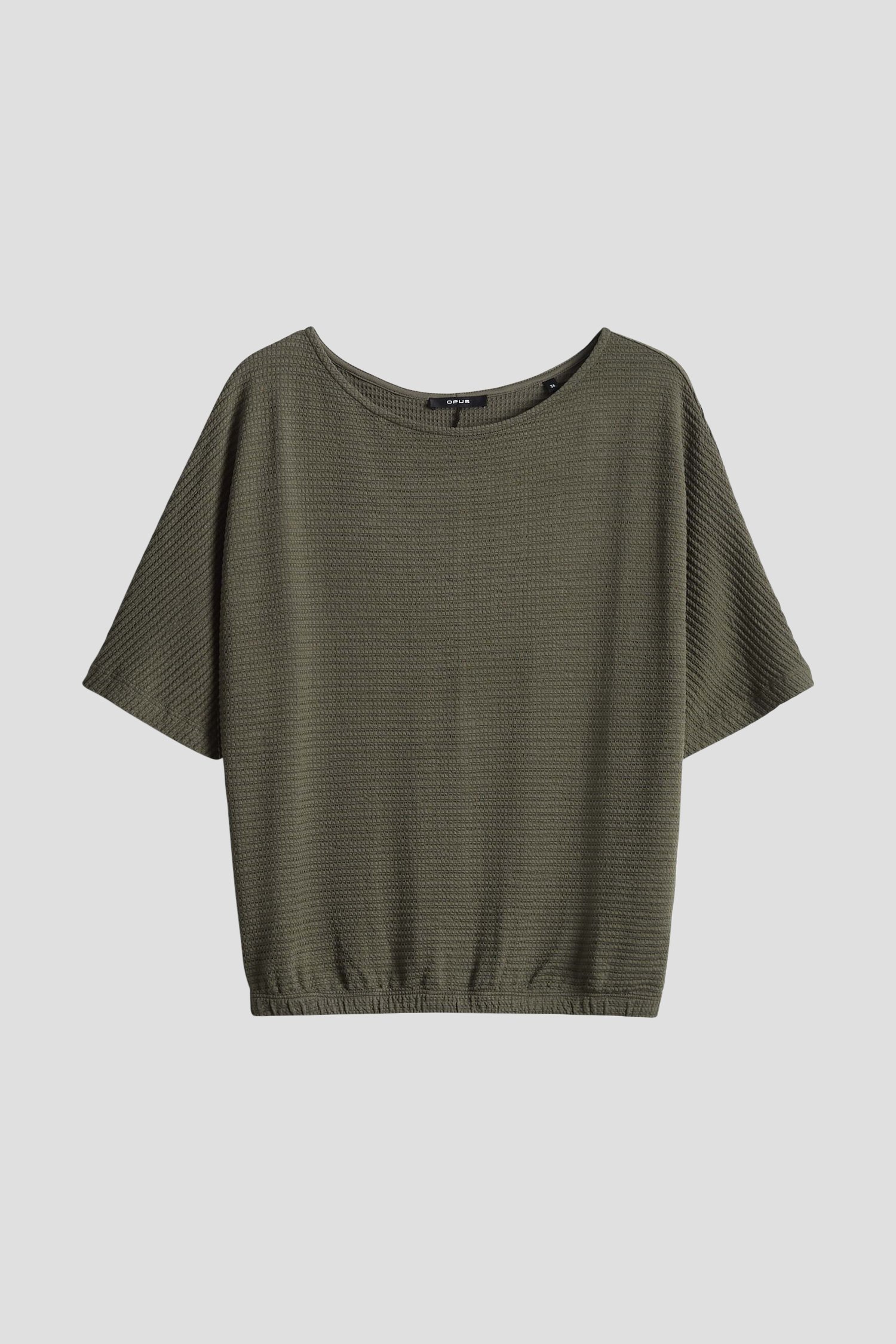 Olijfgroen T-shirt met structuur van Opus voor Dames