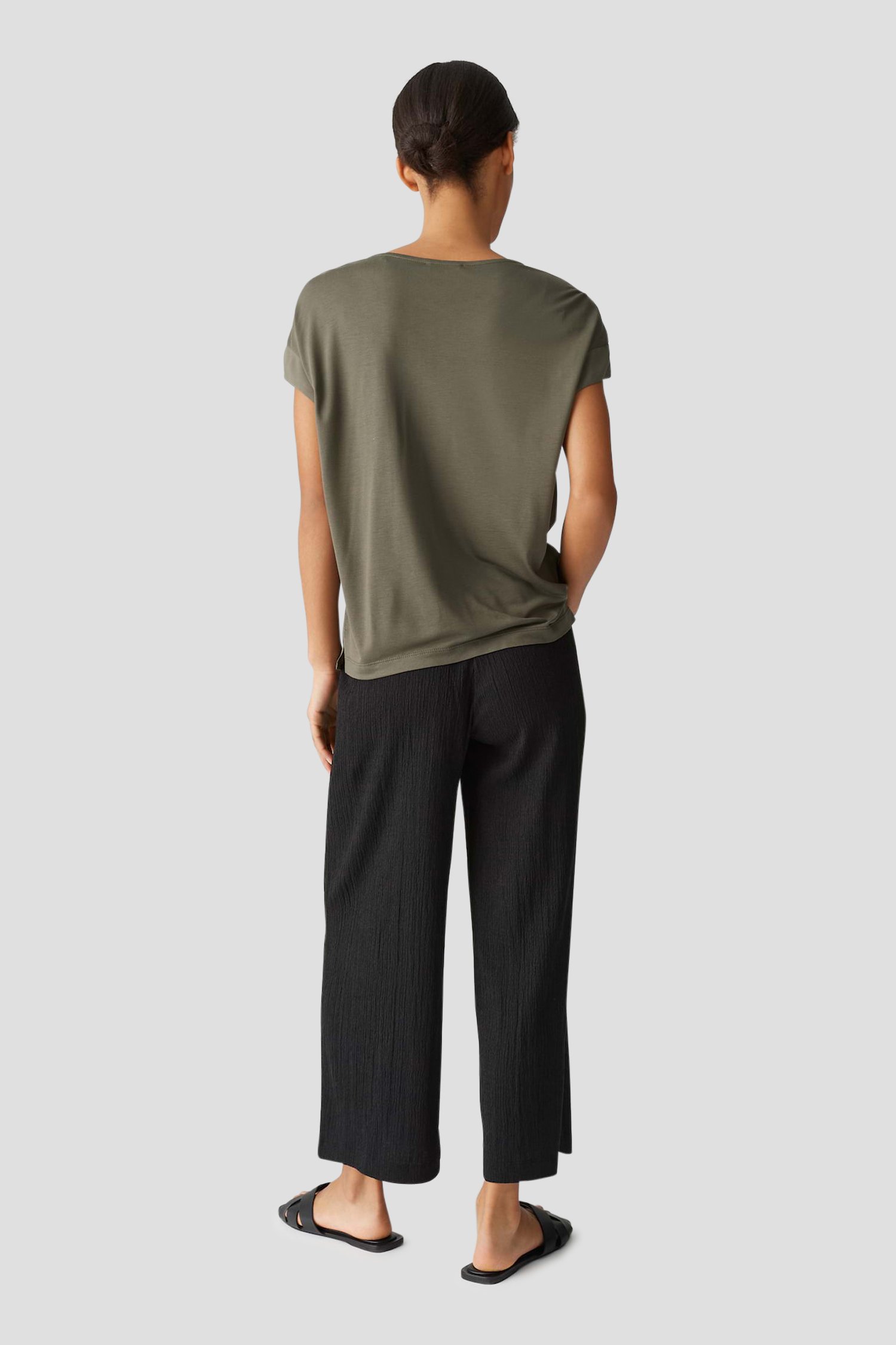 Olijfgroen T-shirt van Opus voor Dames