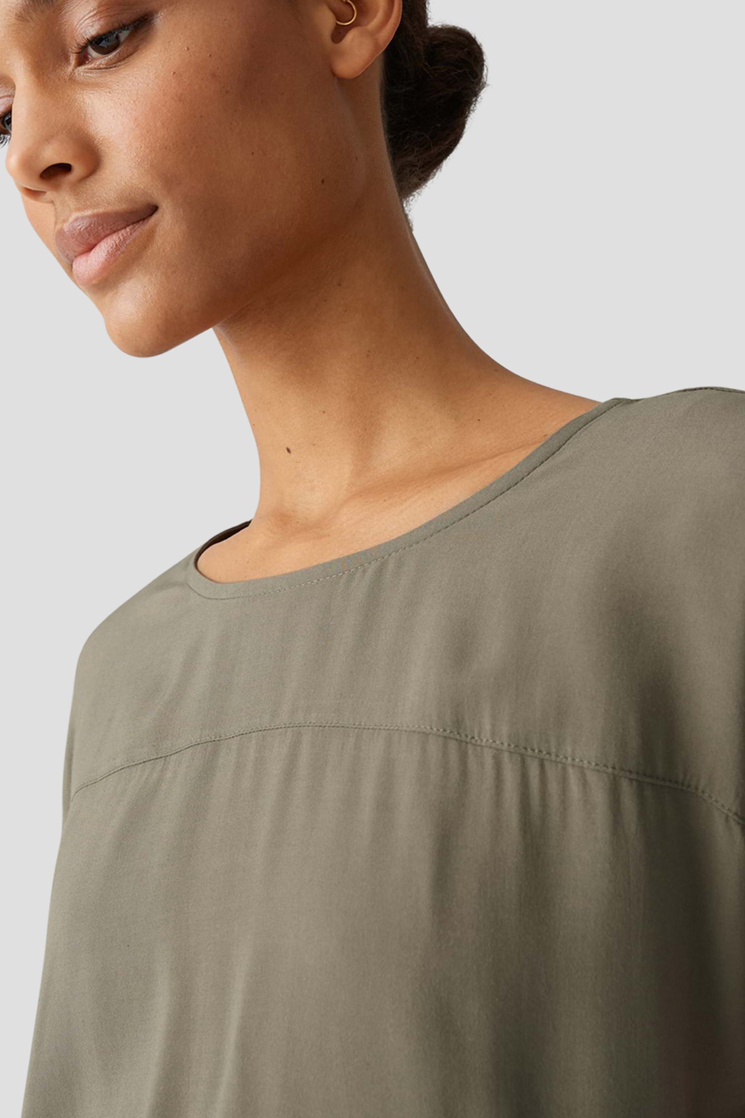 Olijfgroen T-shirt van Opus voor Dames