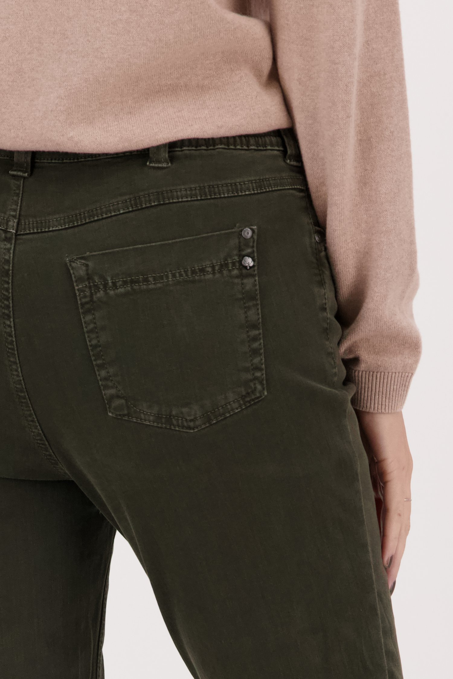 Olijfgroene jeans - straight fit van Anna Montana voor Dames