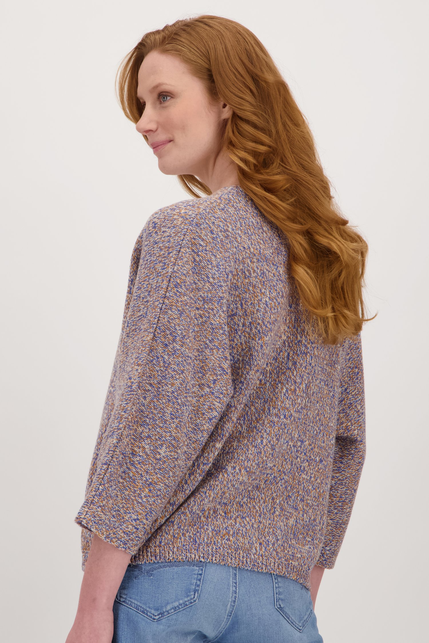 Oranje-blauw gemêleerde cardigan van Libelle voor Dames