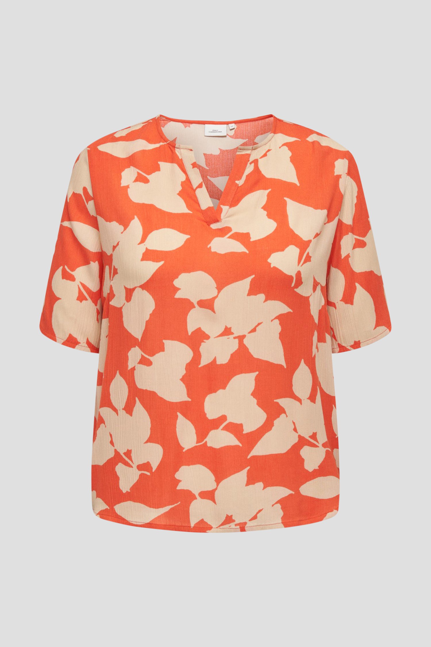 Oranje blouse met beige print van Only Carmakoma voor Dames